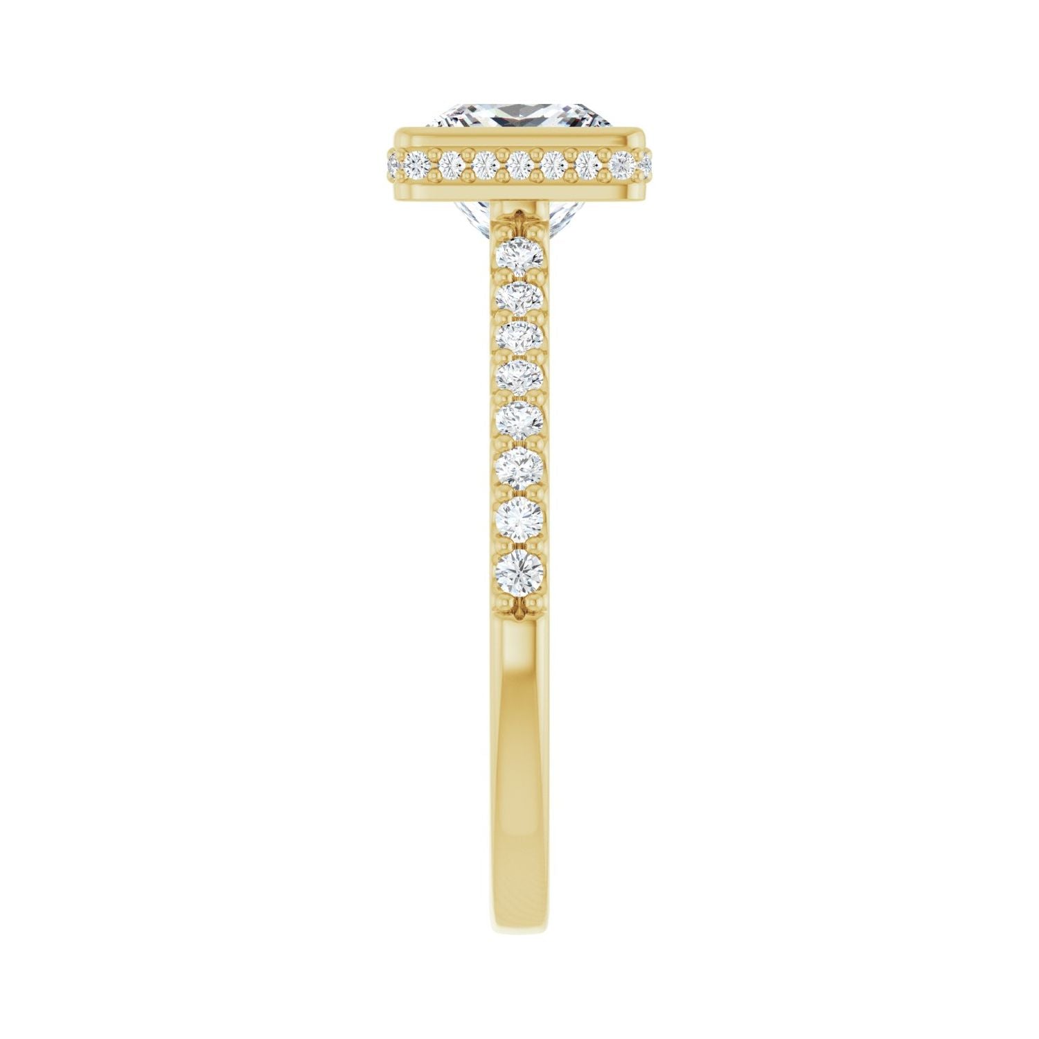 Square Hidden Halo-Style Engagement Ring | Metal Type=14K Yellow Gold | Center Stone Size=1.5 CT | Image 4
