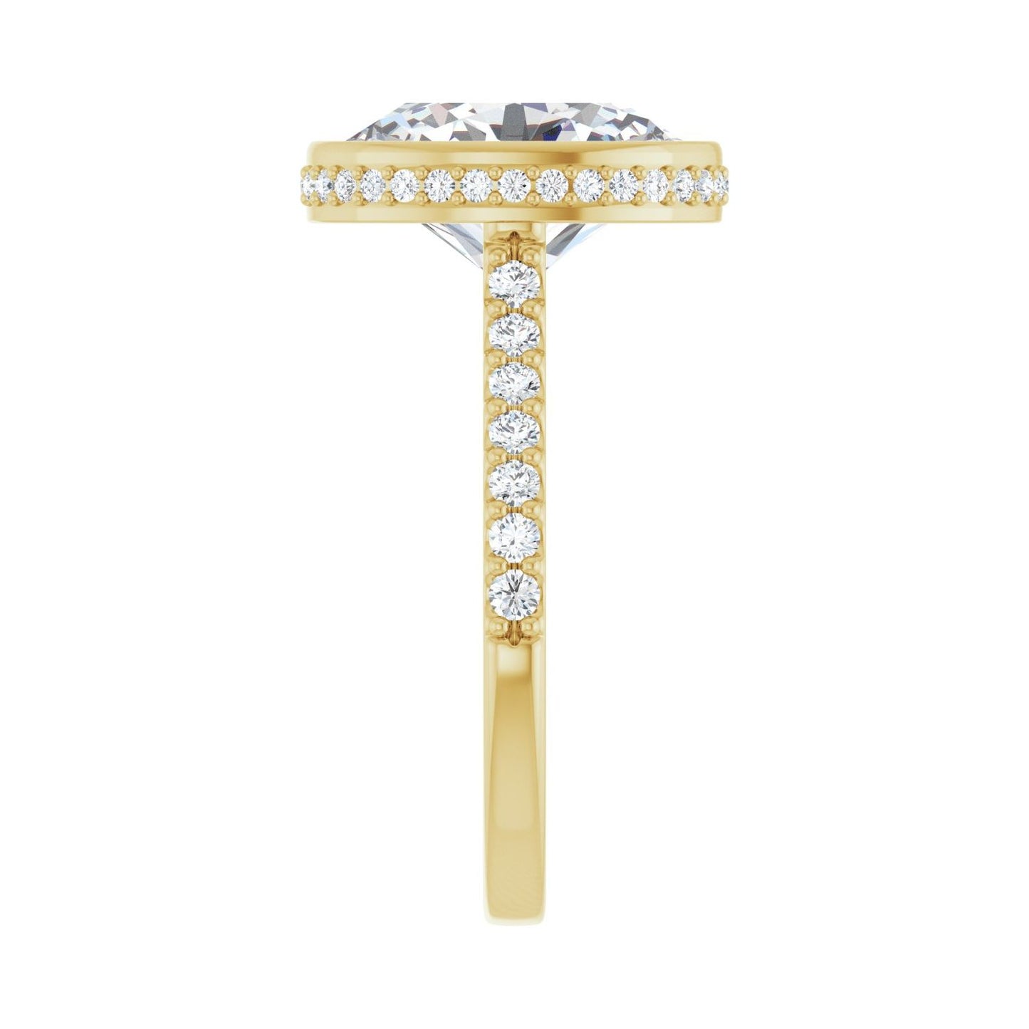 Oval Hidden Halo-Style Engagement Ring | Metal Type=14K Yellow Gold | Center Stone Size=3 CT | Image 4