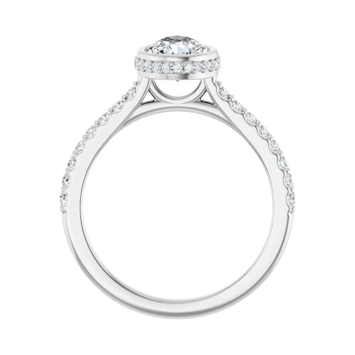 Pear Hidden Halo-Style Engagement Ring | Metal Type=14K White Gold | Center Stone Size=1.5 CT | Image 2