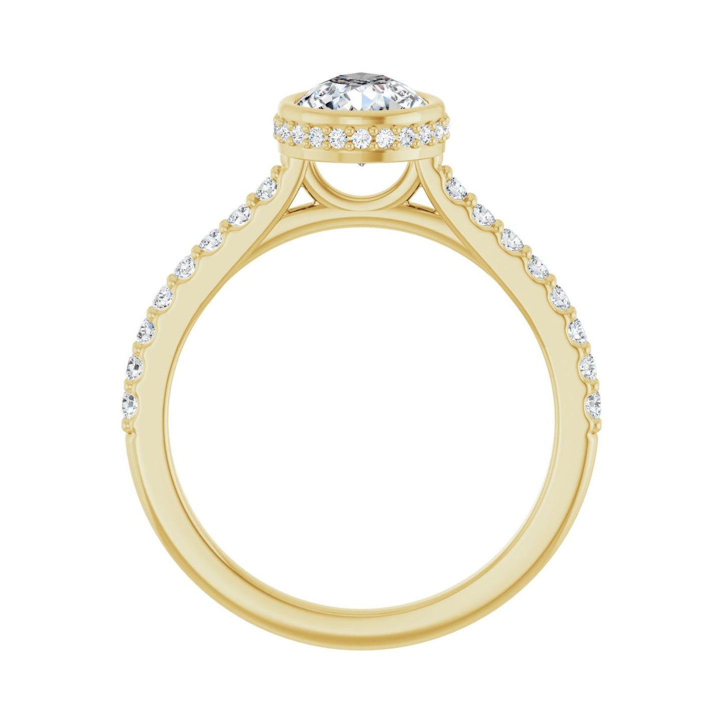 Pear Hidden Halo-Style Engagement Ring | Metal Type=14K Yellow Gold | Center Stone Size=1.5 CT | Image 2