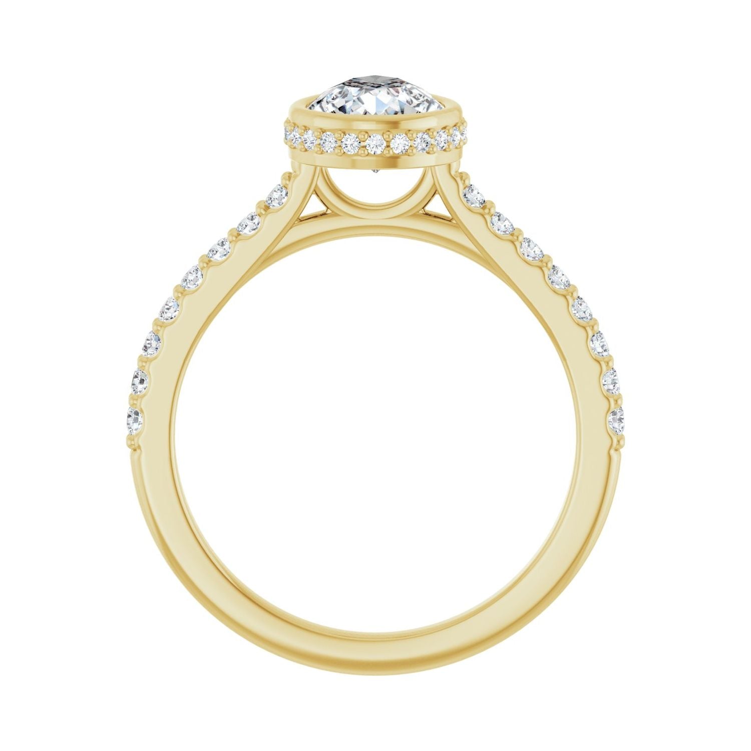 Pear Hidden Halo-Style Engagement Ring | Metal Type=14K Yellow Gold | Center Stone Size=1.5 CT | Image 2