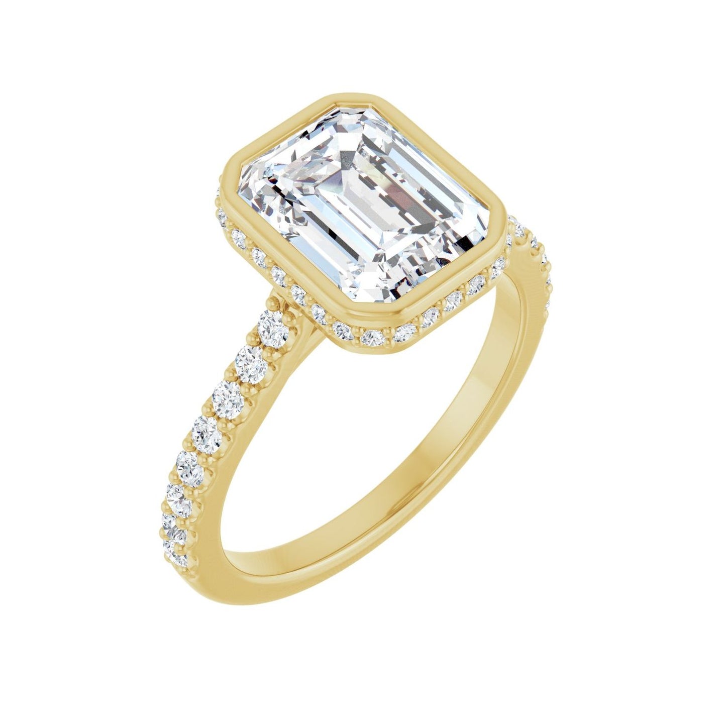 Emerald Hidden Halo-Style Engagement Ring | Metal Type=14K Yellow Gold | Center Stone Size=2.5 CT | Image 1