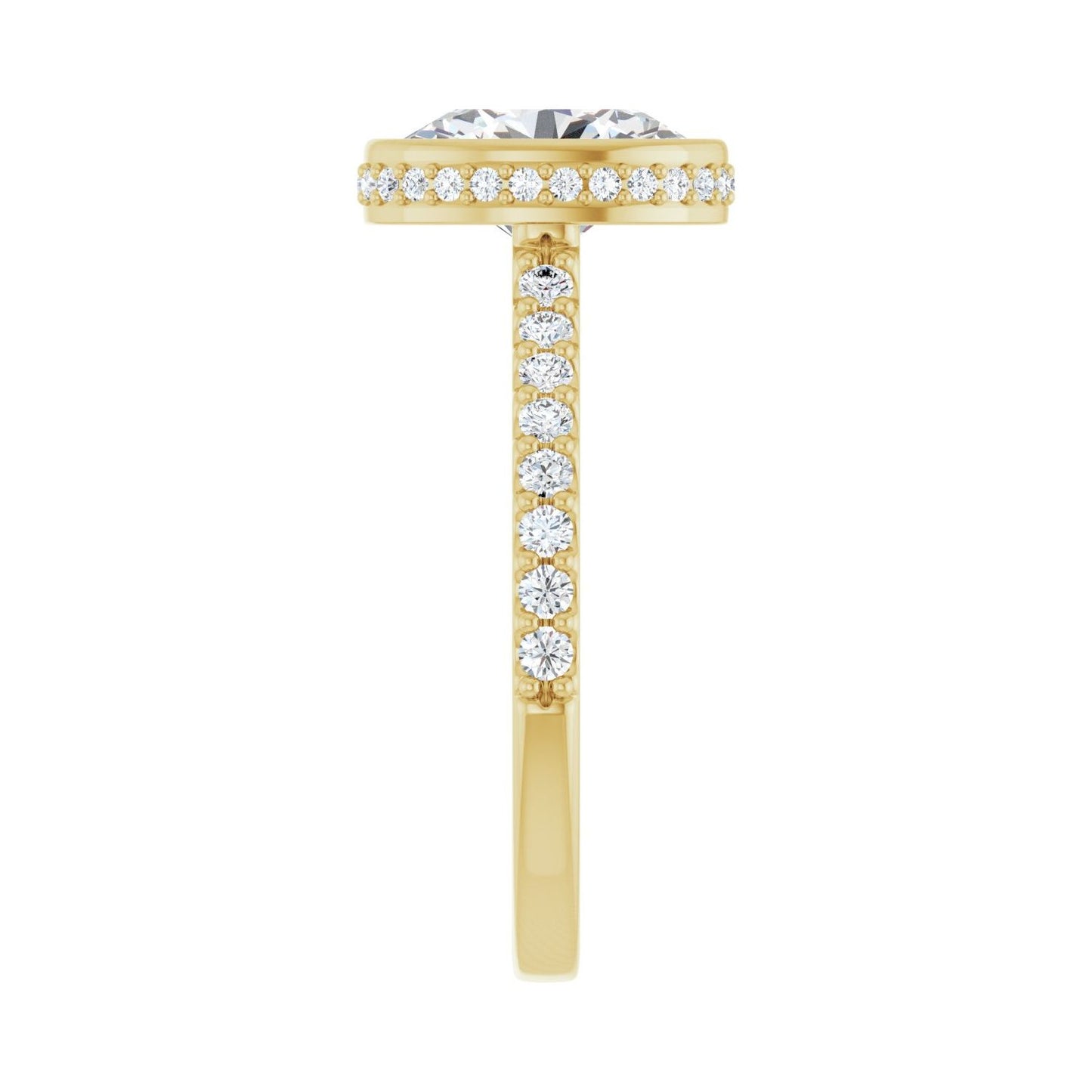Oval Hidden Halo-Style Engagement Ring | Metal Type=14K Yellow Gold | Center Stone Size=2 CT | Image 4