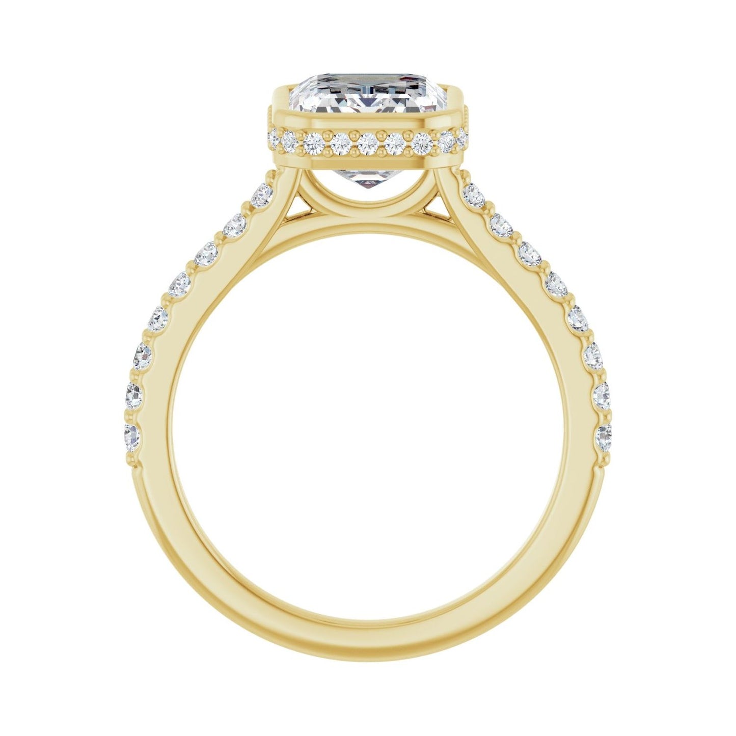 Emerald Hidden Halo-Style Engagement Ring | Metal Type=14K Yellow Gold | Center Stone Size=2.5 CT | Image 2