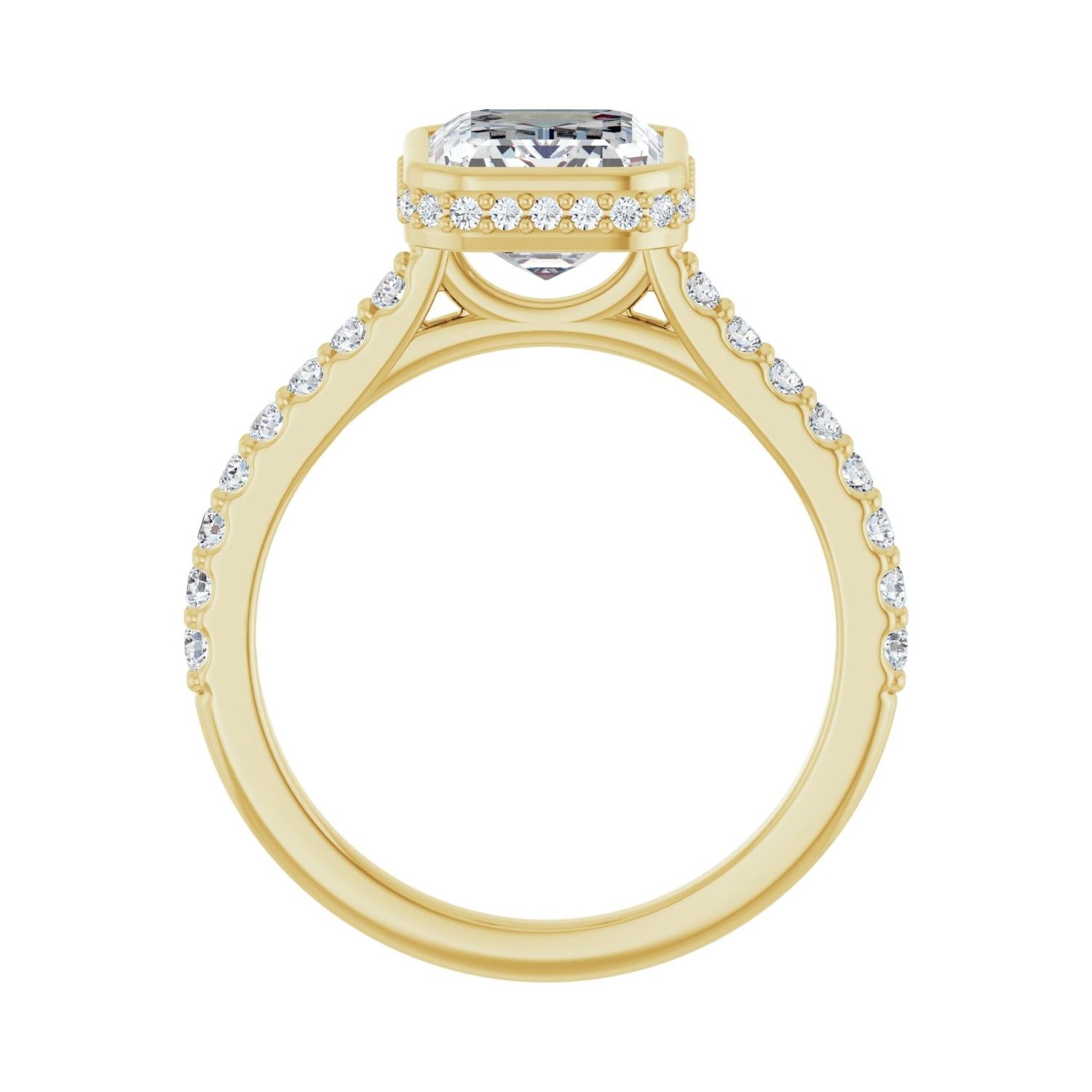 Emerald Hidden Halo-Style Engagement Ring | Metal Type=14K Yellow Gold | Center Stone Size=2.5 CT | Image 2