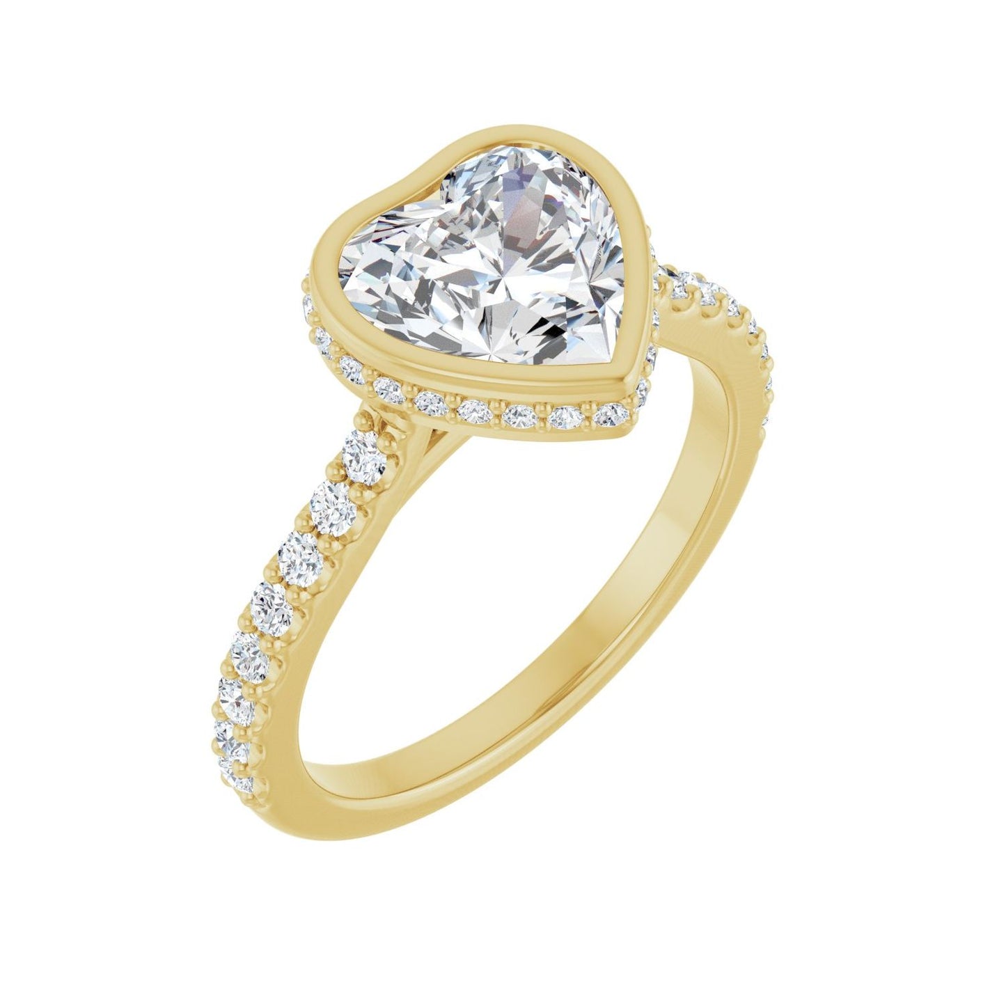 Heart Hidden Halo-Style Engagement Ring | Metal Type=14K Yellow Gold | Center Stone Size=1.5 CT | Image 1