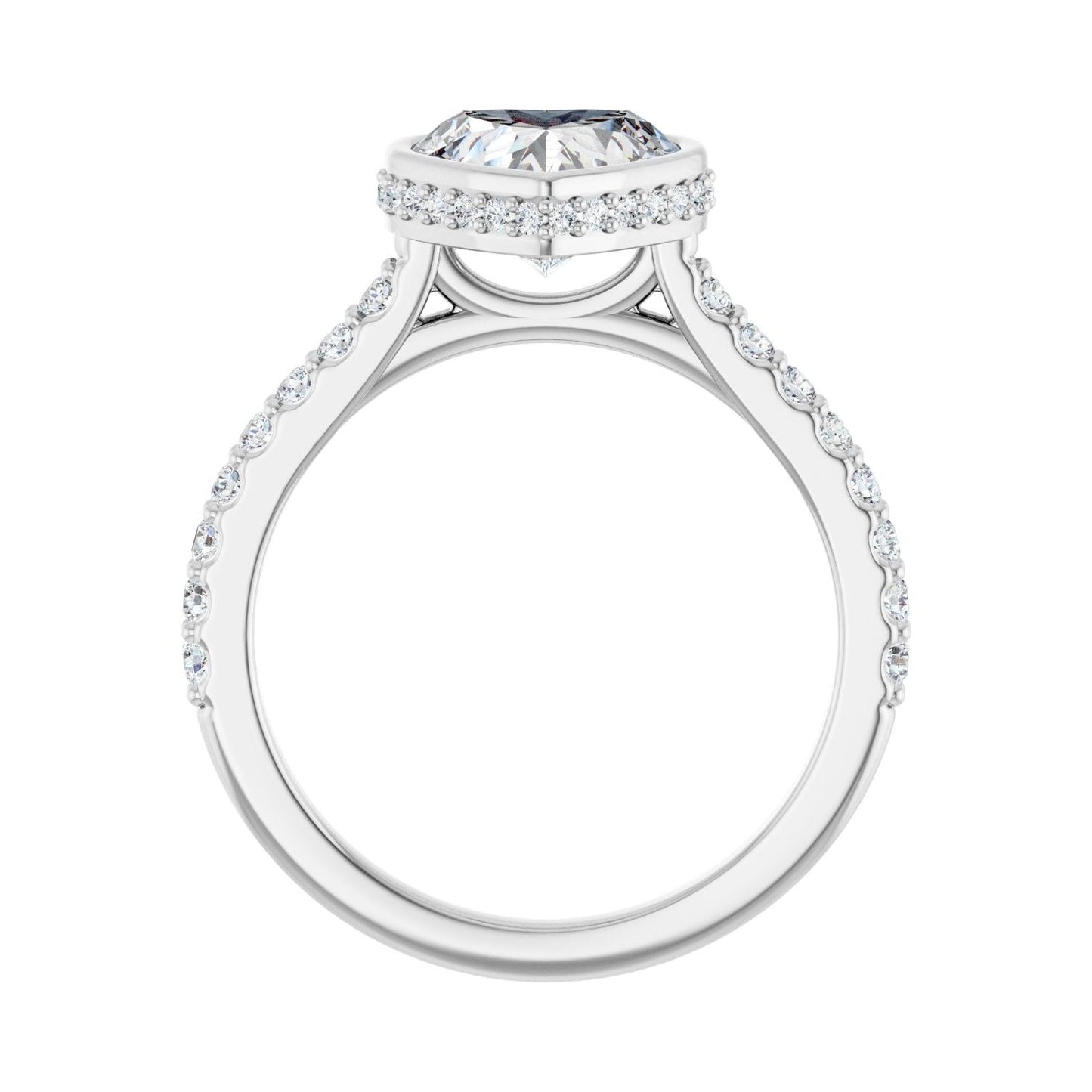 Heart Hidden Halo-Style Engagement Ring | Metal Type=14K White Gold | Center Stone Size=1.5 CT | Image 2