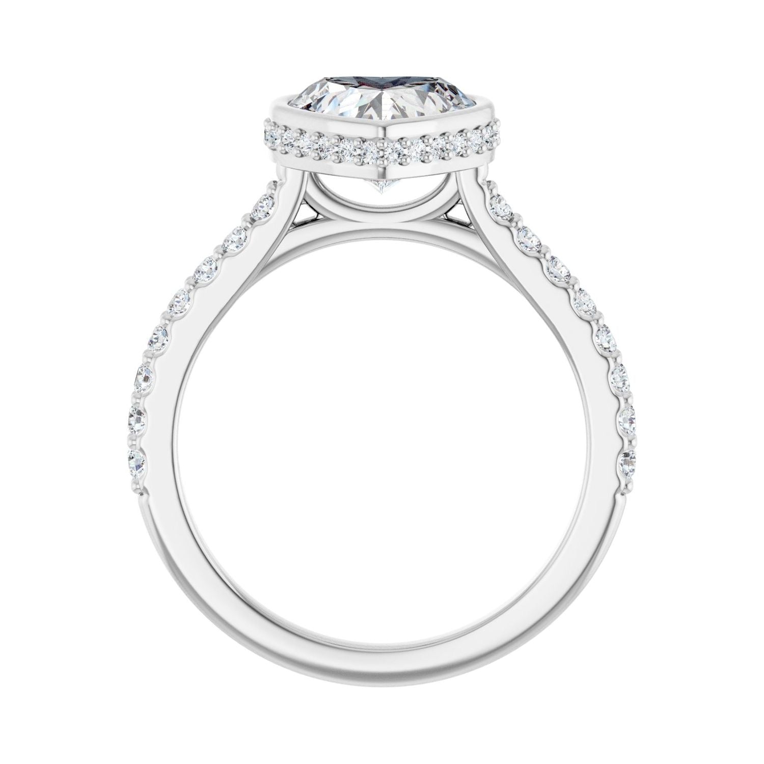 Heart Hidden Halo-Style Engagement Ring | Metal Type=14K White Gold | Center Stone Size=1.5 CT | Image 2