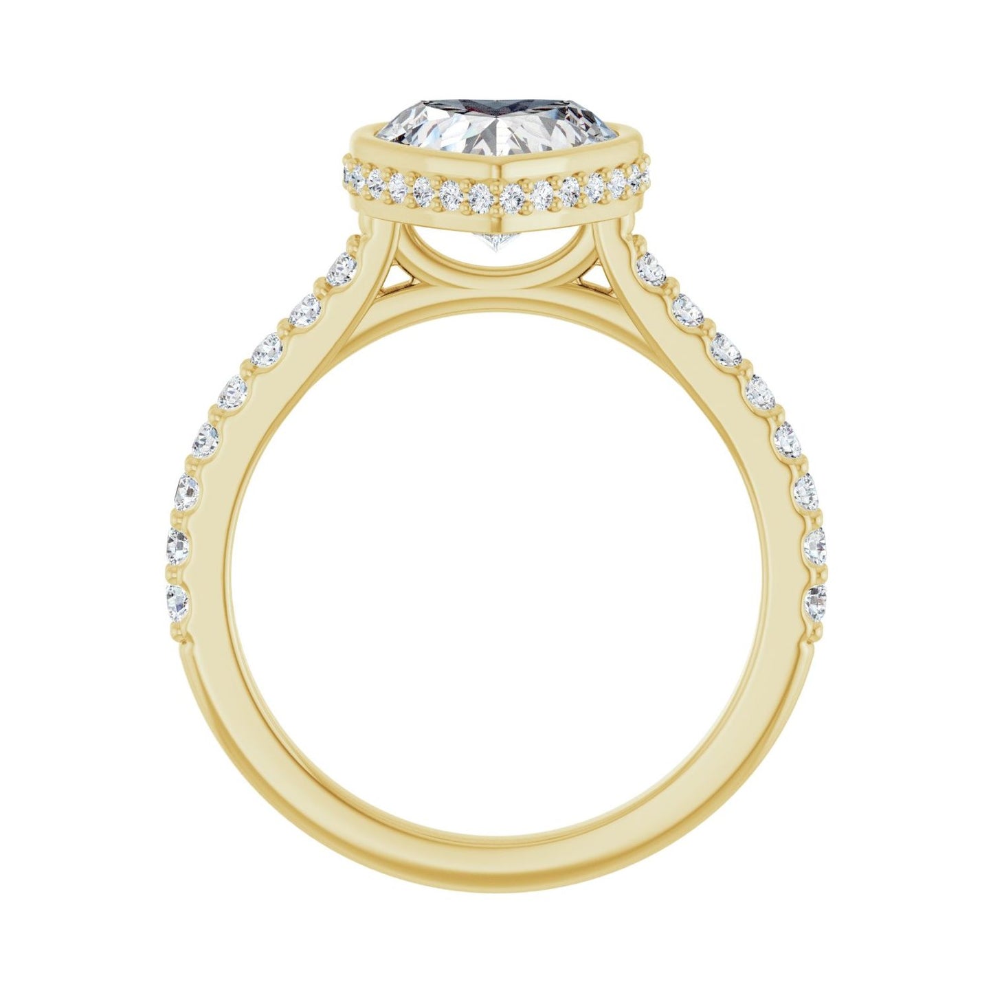 Heart Hidden Halo-Style Engagement Ring | Metal Type=14K Yellow Gold | Center Stone Size=1.5 CT | Image 2