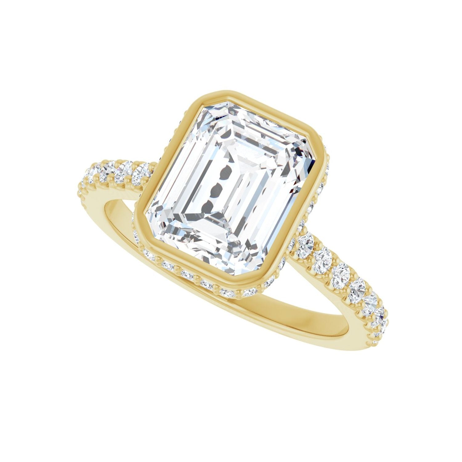Emerald Hidden Halo-Style Engagement Ring | Metal Type=14K Yellow Gold | Center Stone Size=2.5 CT | Image 5