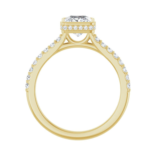 Square Hidden Halo-Style Engagement Ring | Metal Type=14K Yellow Gold | Center Stone Size=1 CT | Image 2