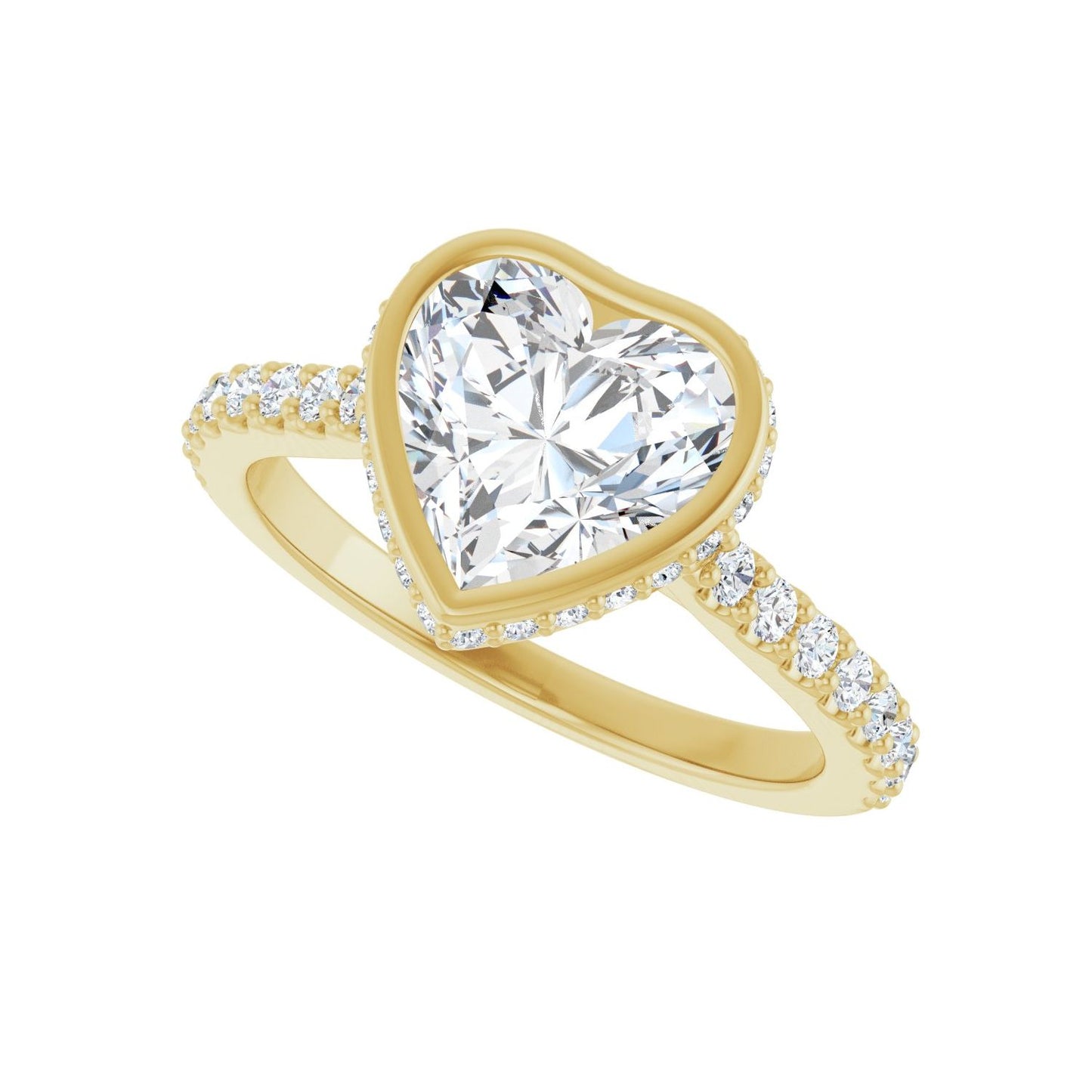 Heart Hidden Halo-Style Engagement Ring | Metal Type=14K Yellow Gold | Center Stone Size=1.5 CT | Image 5