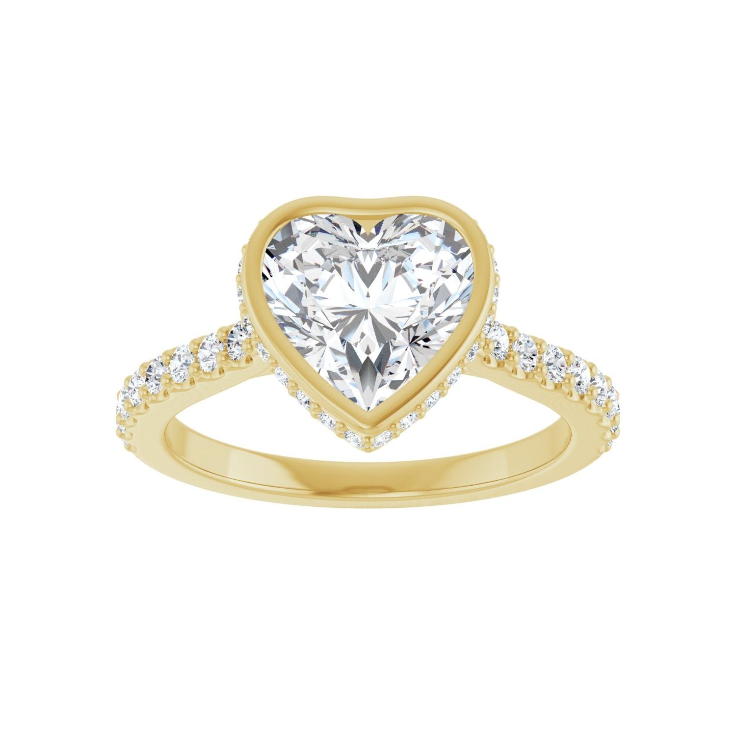 Heart Hidden Halo-Style Engagement Ring | Metal Type=14K Yellow Gold | Center Stone Size=1.5 CT | Image 3