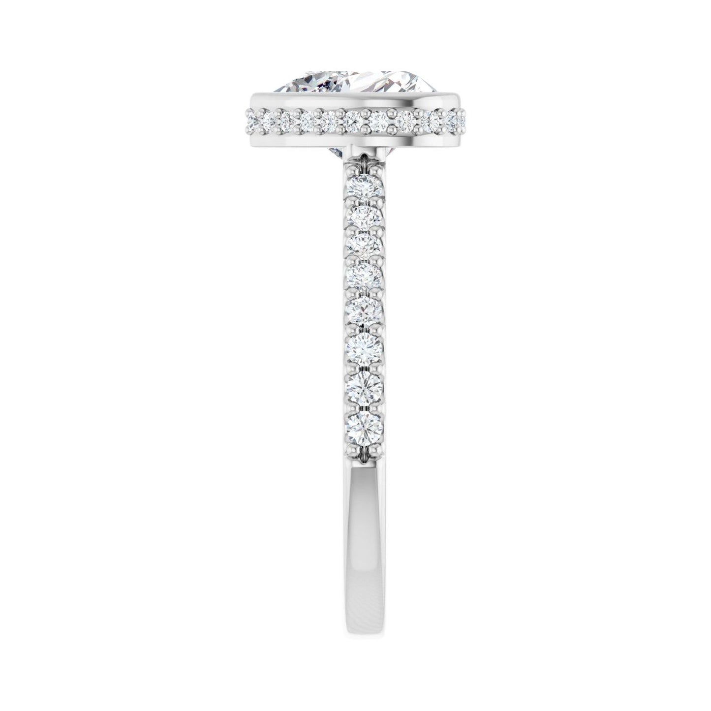 Heart Hidden Halo-Style Engagement Ring | Metal Type=14K White Gold | Center Stone Size=1.5 CT | Image 4