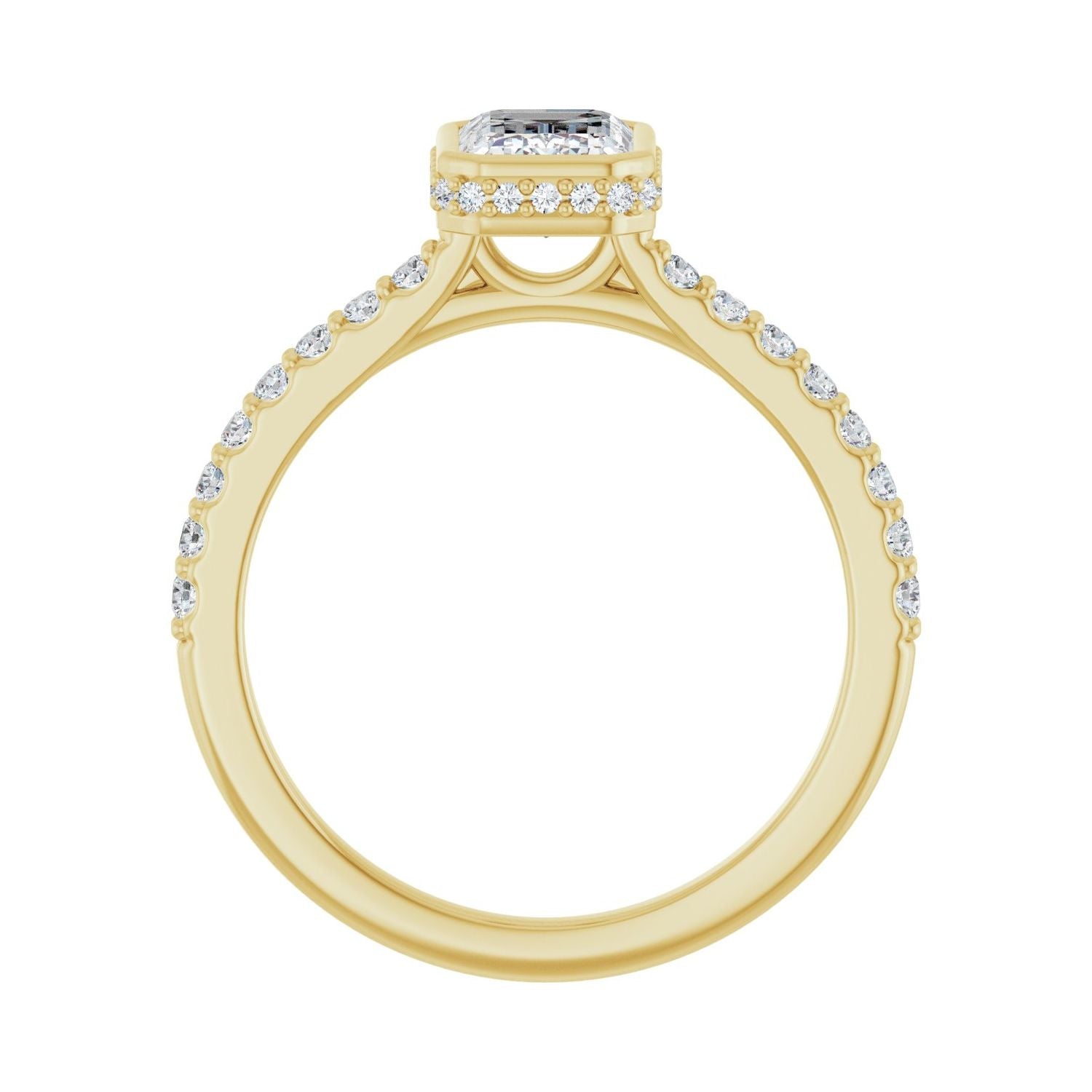 Emerald Hidden Halo-Style Engagement Ring | Metal Type=14K Yellow Gold | Center Stone Size=1.5 CT | Image 2