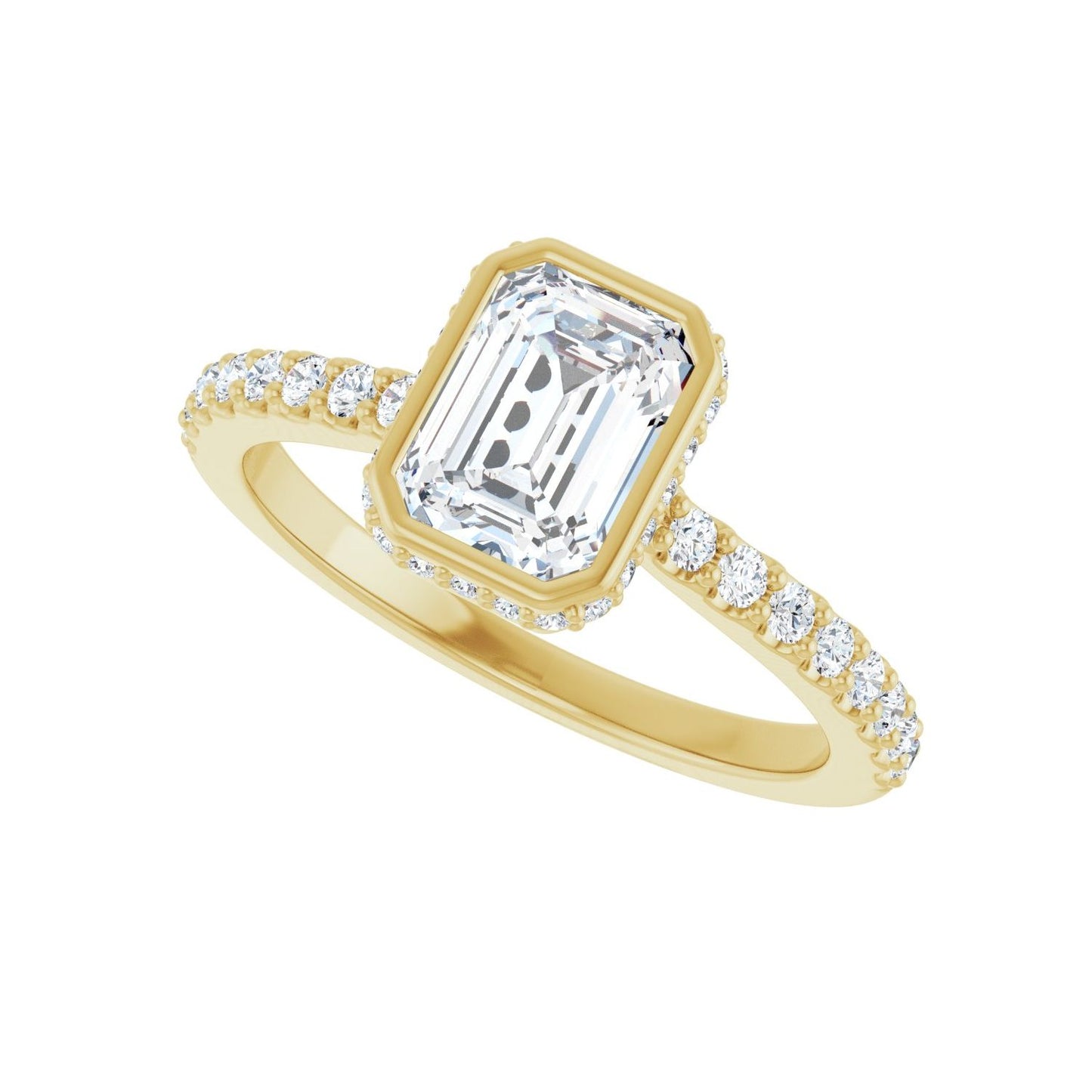 Emerald Hidden Halo-Style Engagement Ring | Metal Type=14K Yellow Gold | Center Stone Size=1.5 CT | Image 5