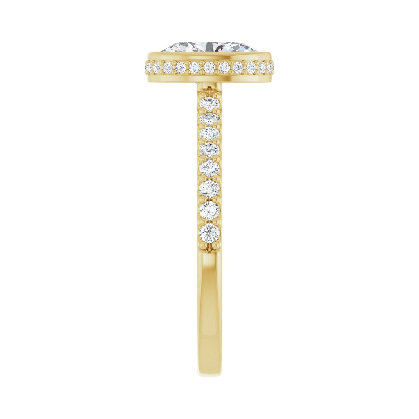 Oval Hidden Halo-Style Engagement Ring | Metal Type=14K Yellow Gold | Center Stone Size=1.5 CT | Image 4