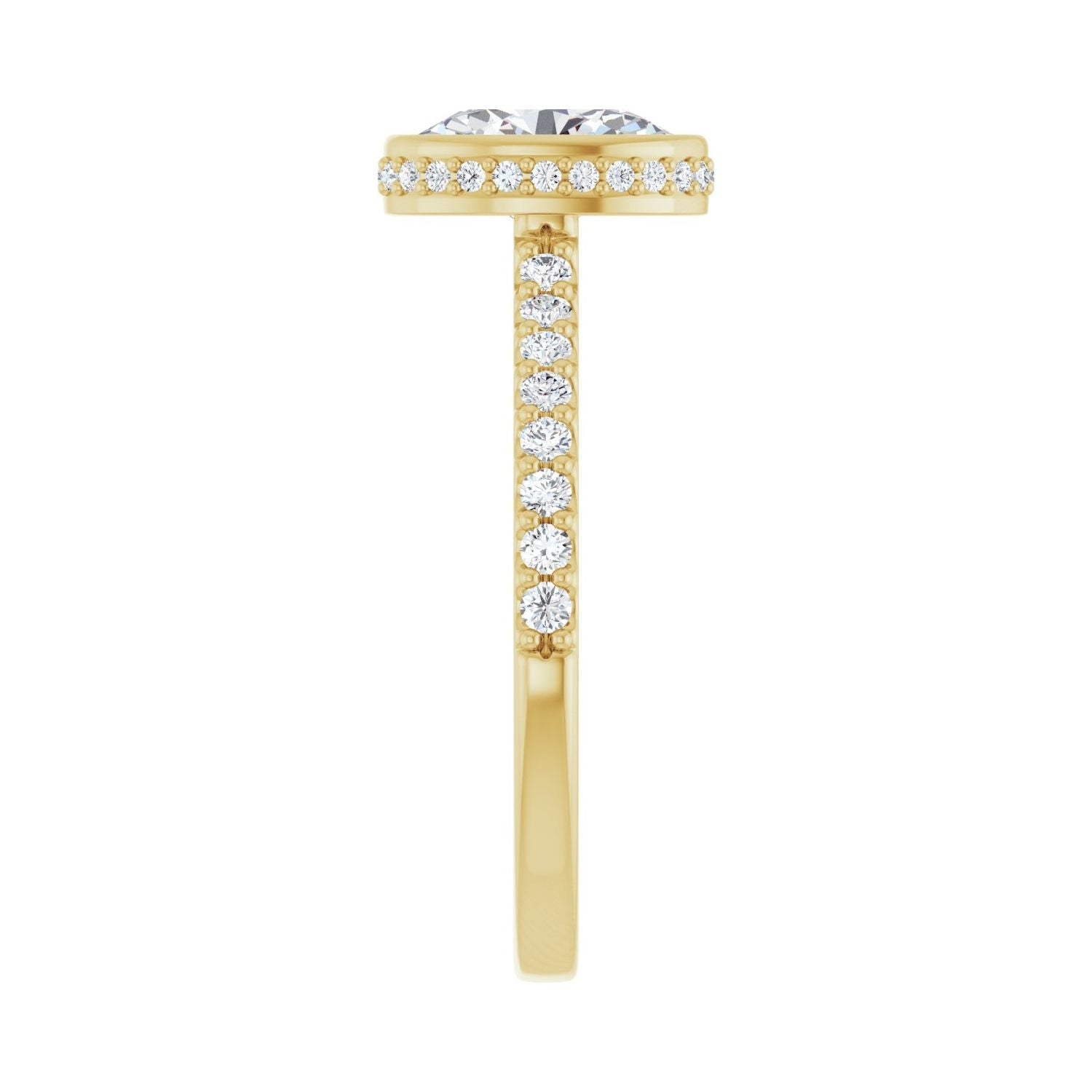 Oval Hidden Halo-Style Engagement Ring | Metal Type=14K Yellow Gold | Center Stone Size=1.5 CT | Image 4