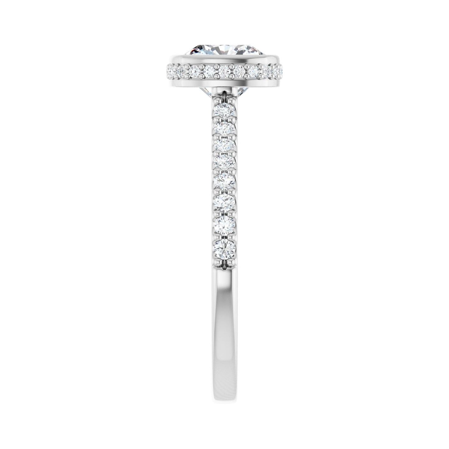 Cushion Hidden Halo-Style Engagement Ring | Metal Type=14K White Gold | Center Stone Size=1.5 CT | Image 4