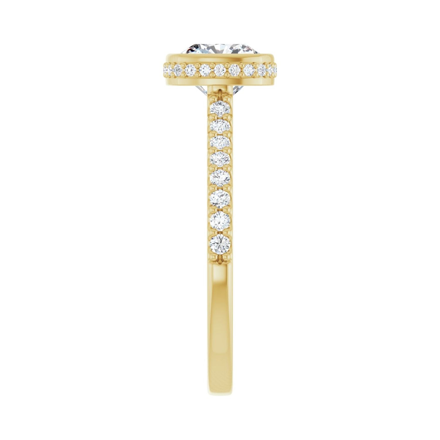 Cushion Hidden Halo-Style Engagement Ring | Metal Type=14K Yellow Gold | Center Stone Size=1.5 CT | Image 4