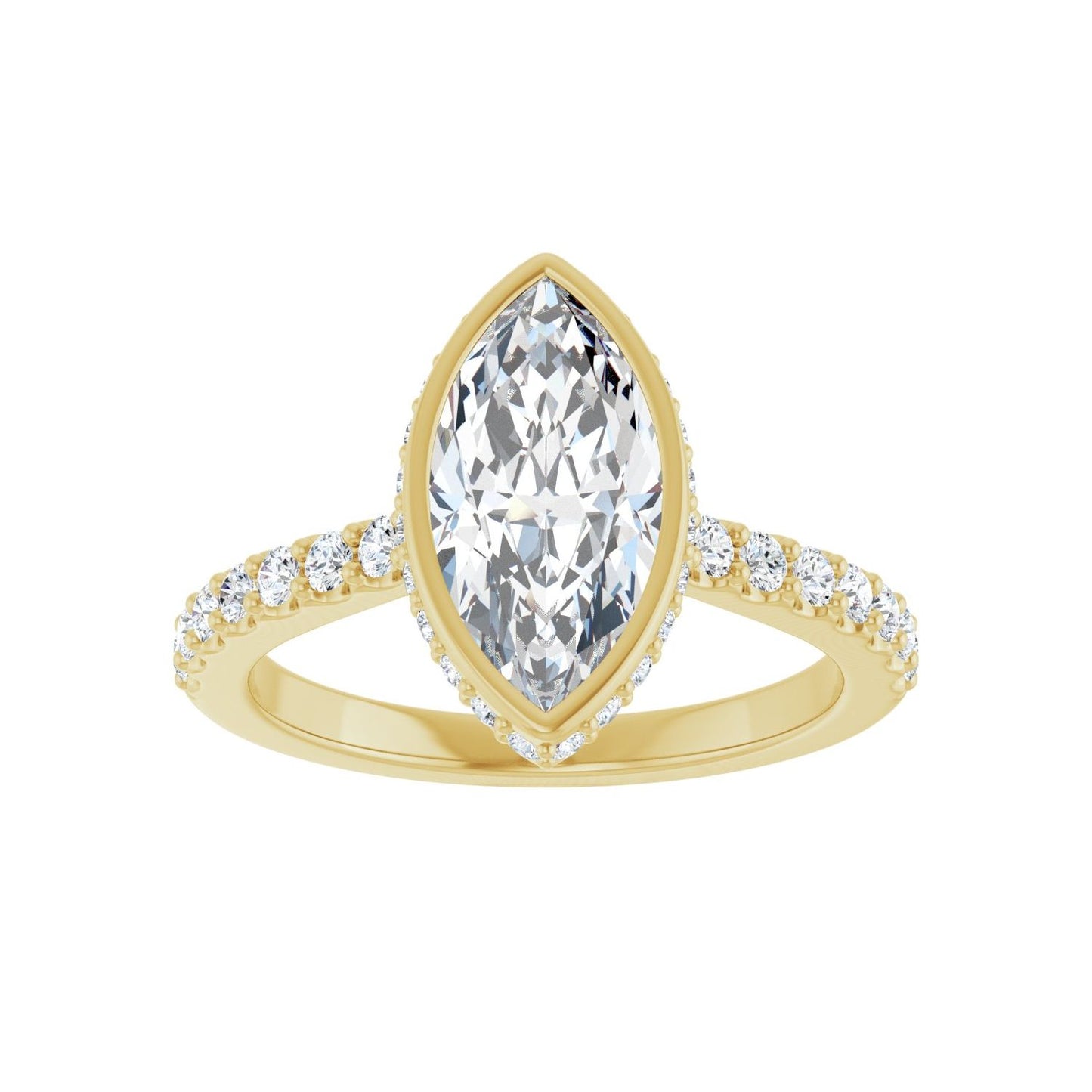 Marquise Hidden Halo-Style Engagement Ring | Metal Type=14K Yellow Gold | Center Stone Size=1.5 CT | Image 3