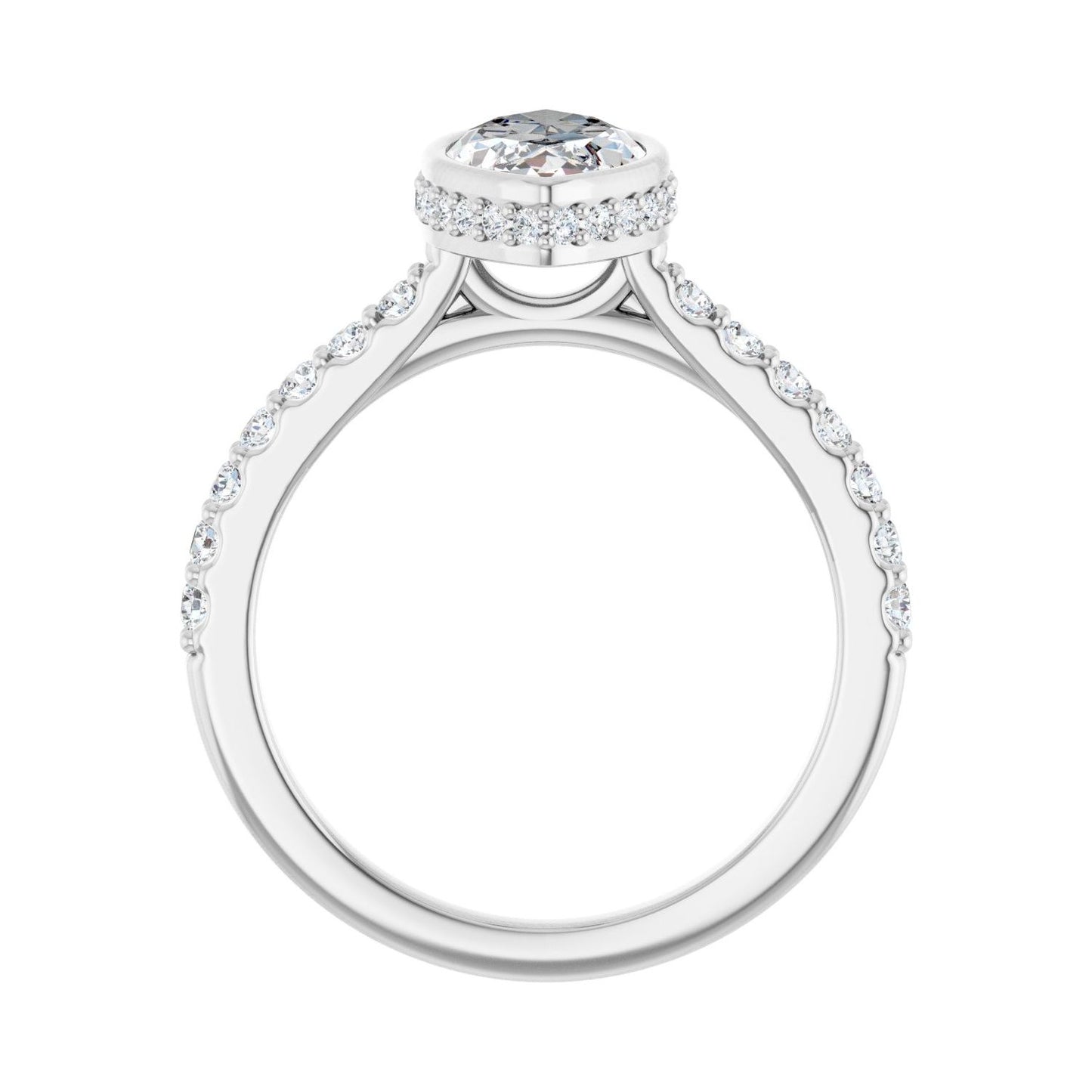 Marquise Hidden Halo-Style Engagement Ring | Metal Type=14K White Gold | Center Stone Size=1.5 CT | Image 2