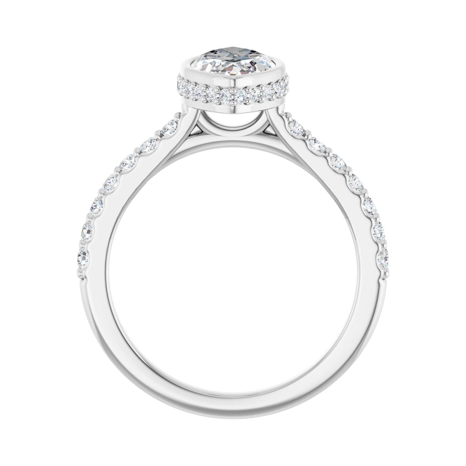 Marquise Hidden Halo-Style Engagement Ring | Metal Type=14K White Gold | Center Stone Size=1.5 CT | Image 2
