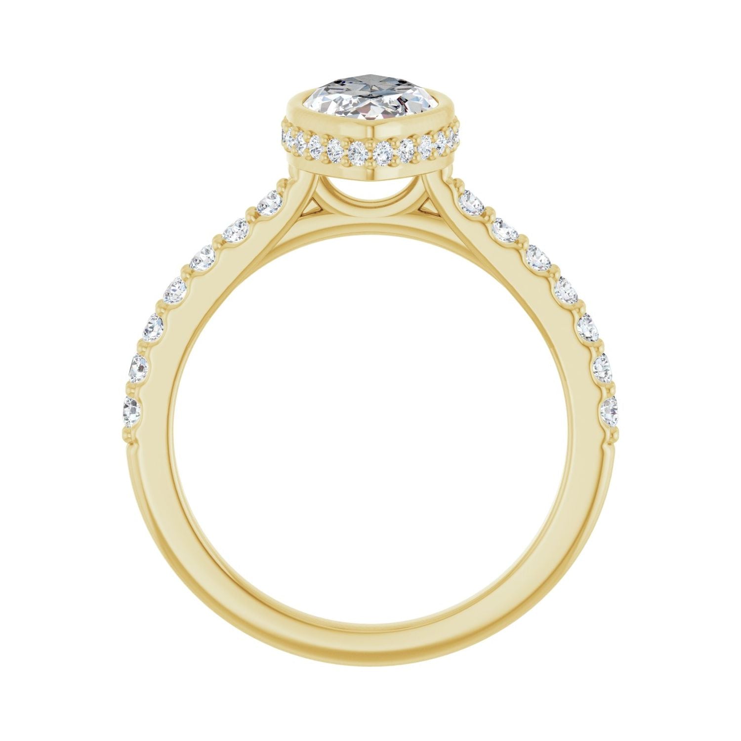 Marquise Hidden Halo-Style Engagement Ring | Metal Type=14K Yellow Gold | Center Stone Size=1.5 CT | Image 2