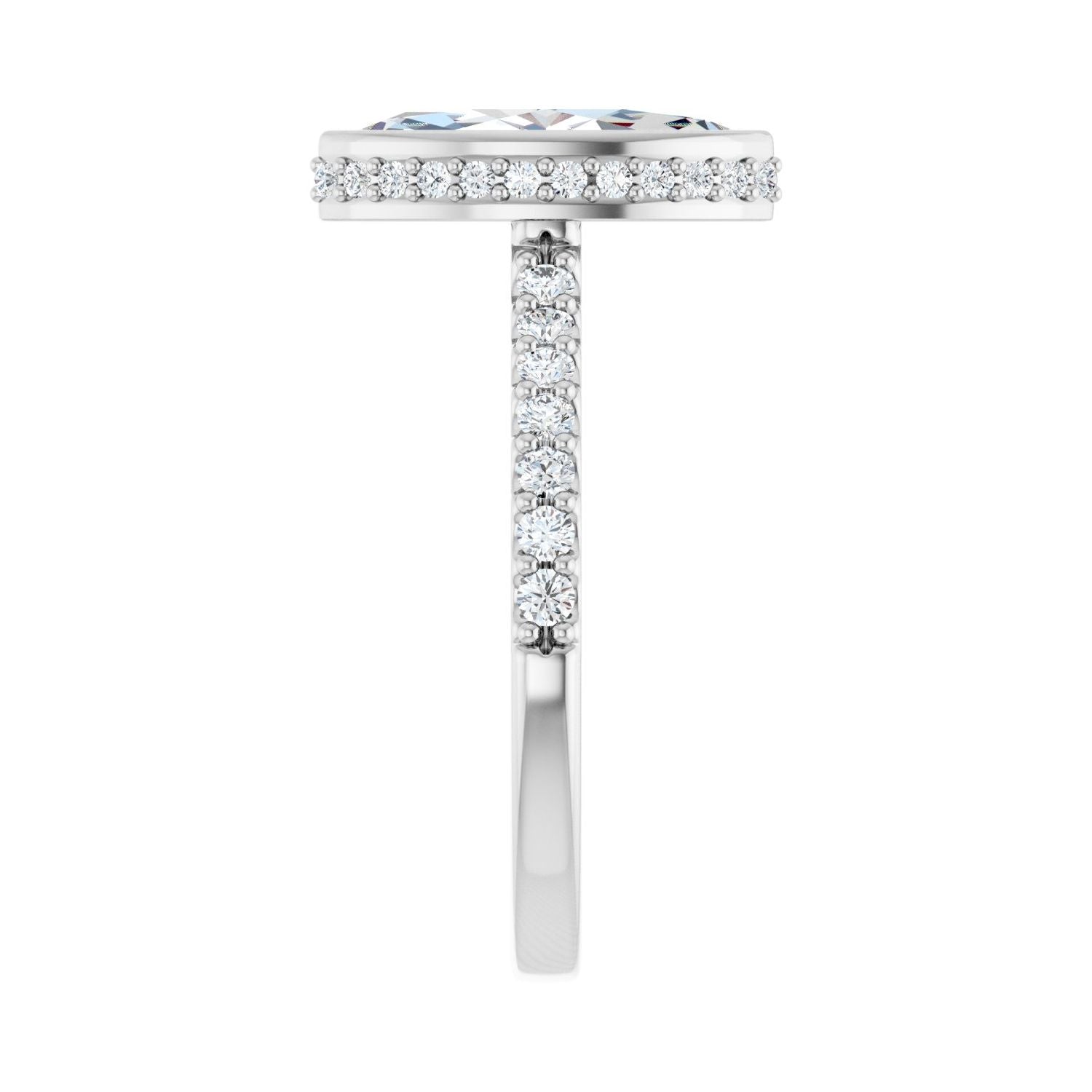 Marquise Hidden Halo-Style Engagement Ring | Metal Type=14K White Gold | Center Stone Size=1.5 CT | Image 4