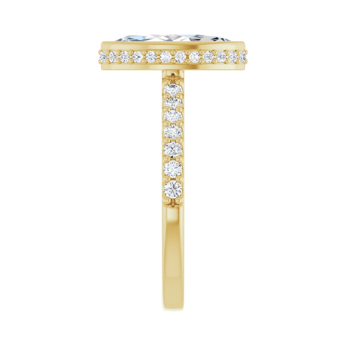 Marquise Hidden Halo-Style Engagement Ring | Metal Type=14K Yellow Gold | Center Stone Size=1.5 CT | Image 4