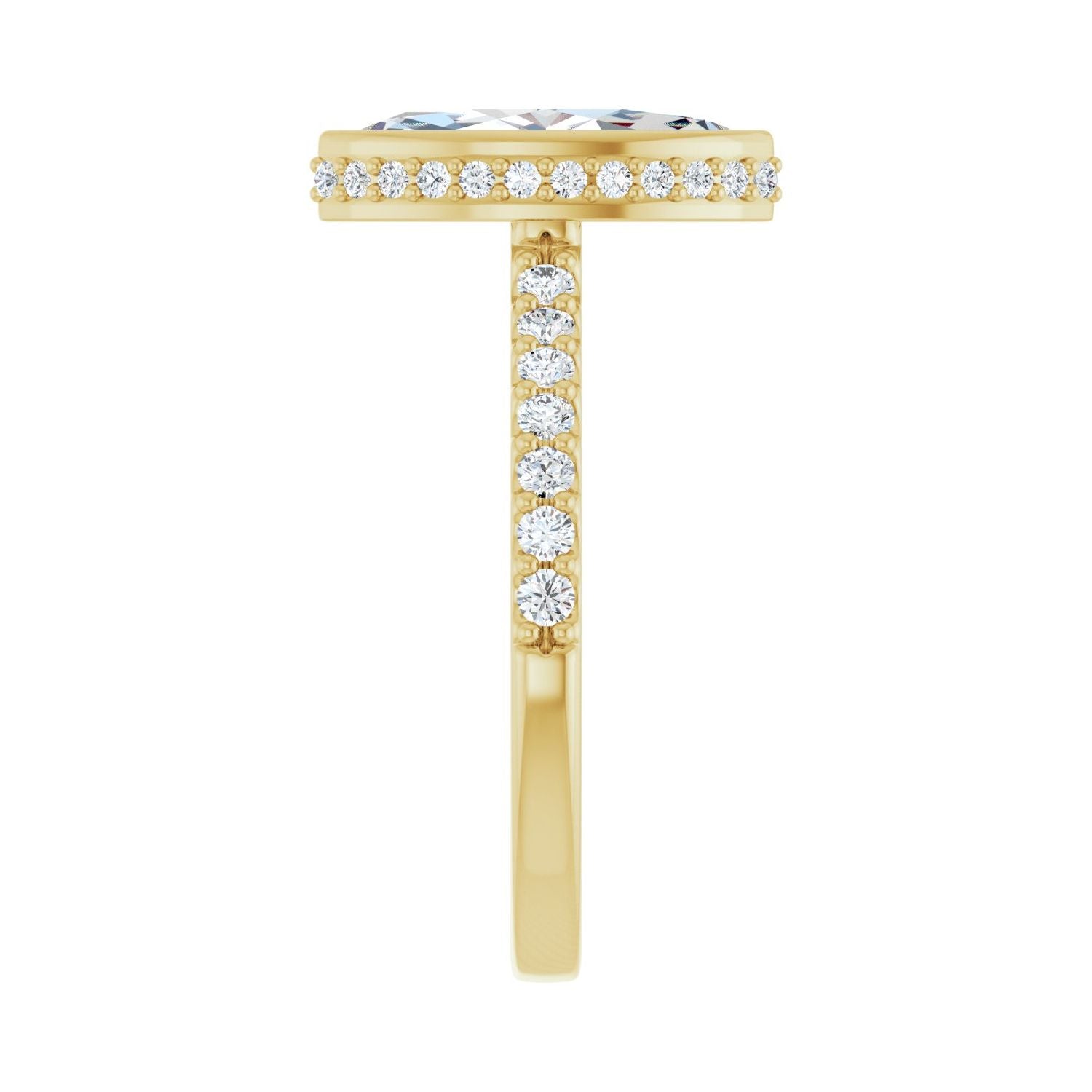 Marquise Hidden Halo-Style Engagement Ring | Metal Type=14K Yellow Gold | Center Stone Size=1.5 CT | Image 4