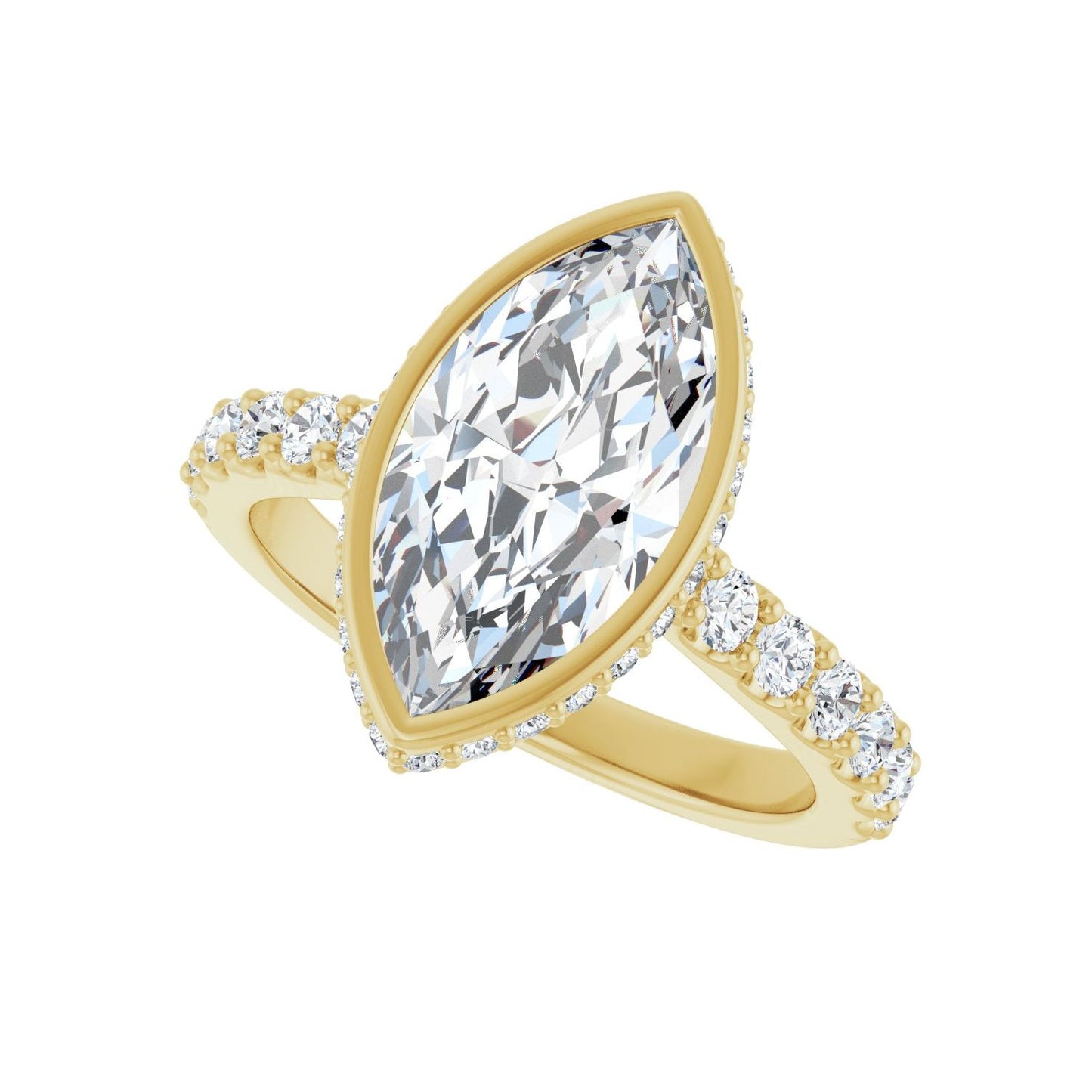 Marquise Hidden Halo-Style Engagement Ring | Metal Type=14K Yellow Gold | Center Stone Size=2.5 CT | Image 5