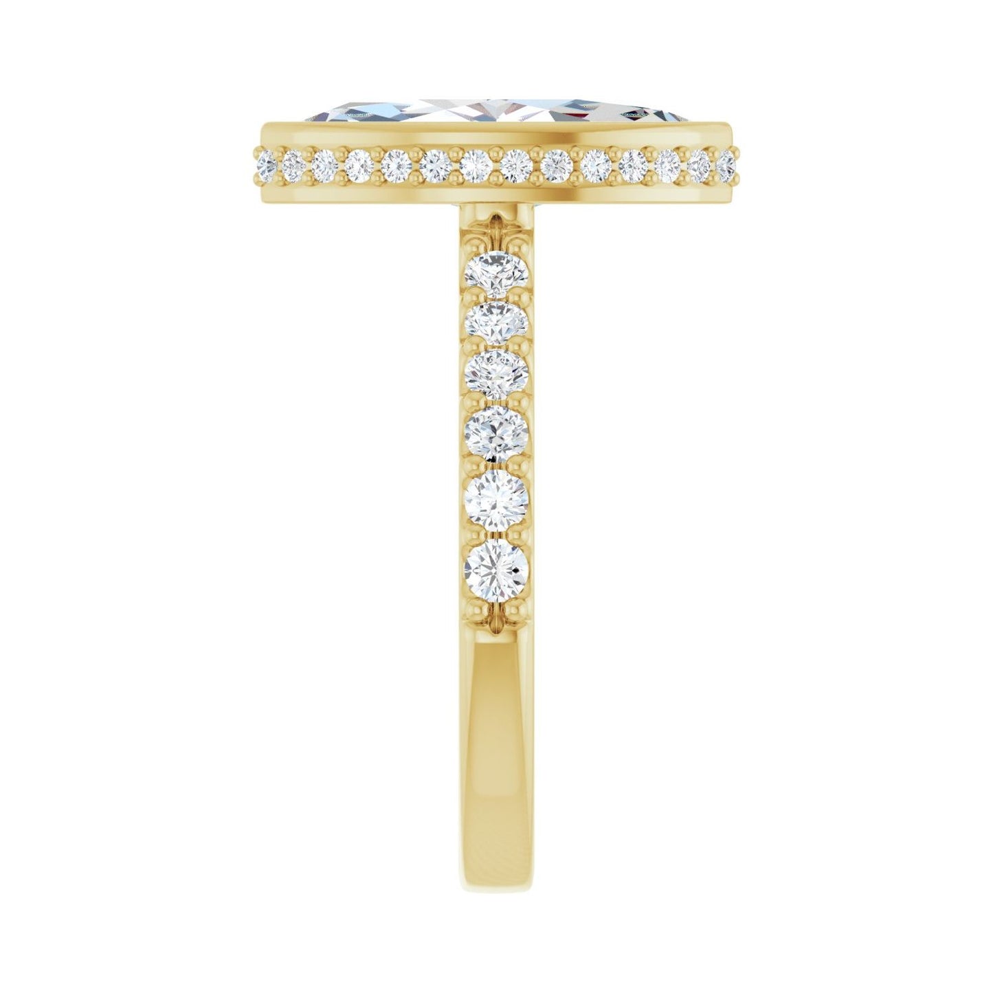 Marquise Hidden Halo-Style Engagement Ring | Metal Type=14K Yellow Gold | Center Stone Size=2.5 CT | Image 4