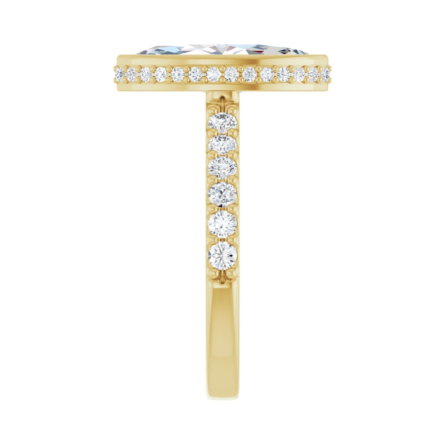 Marquise Hidden Halo-Style Engagement Ring | Metal Type=14K Yellow Gold | Center Stone Size=2.5 CT | Image 4