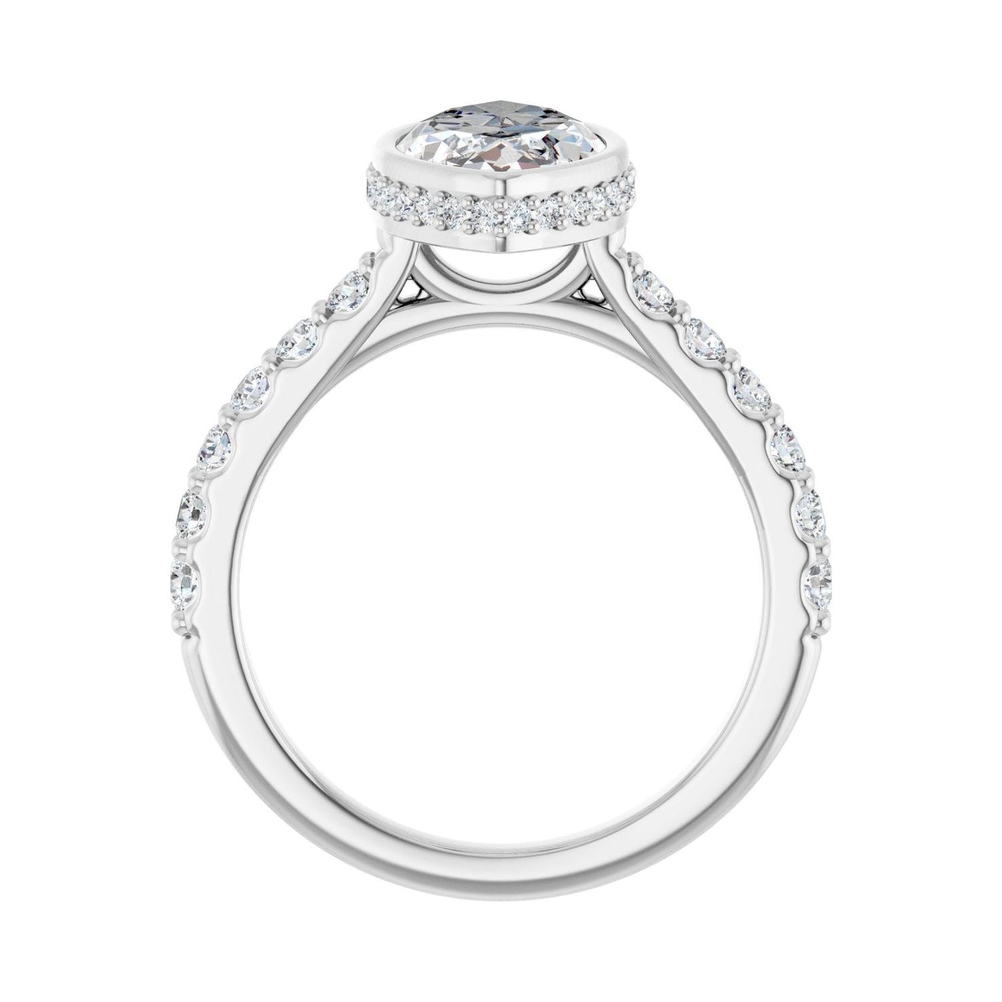 Marquise Hidden Halo-Style Engagement Ring | Metal Type=14K White Gold | Center Stone Size=2.5 CT | Image 2