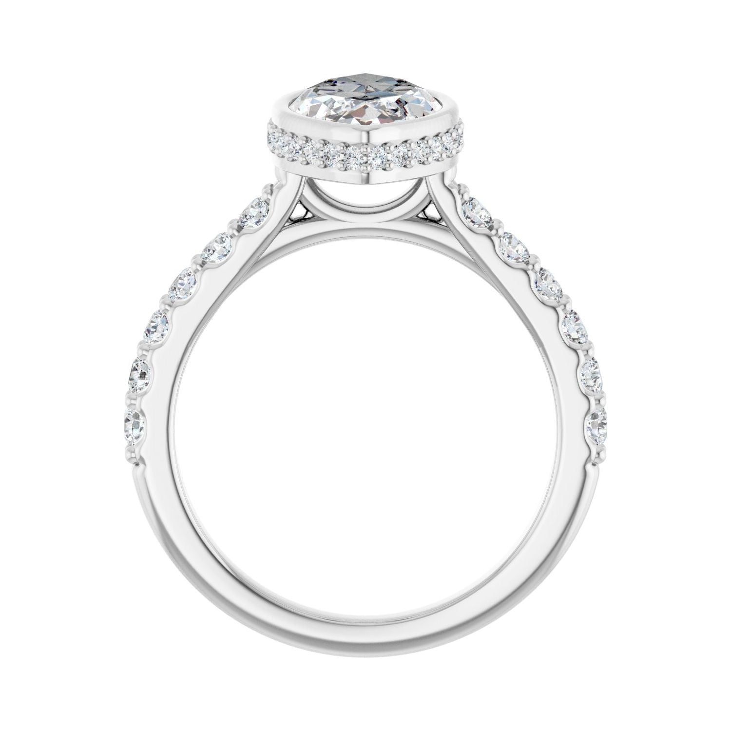 Marquise Hidden Halo-Style Engagement Ring | Metal Type=14K White Gold | Center Stone Size=2.5 CT | Image 2