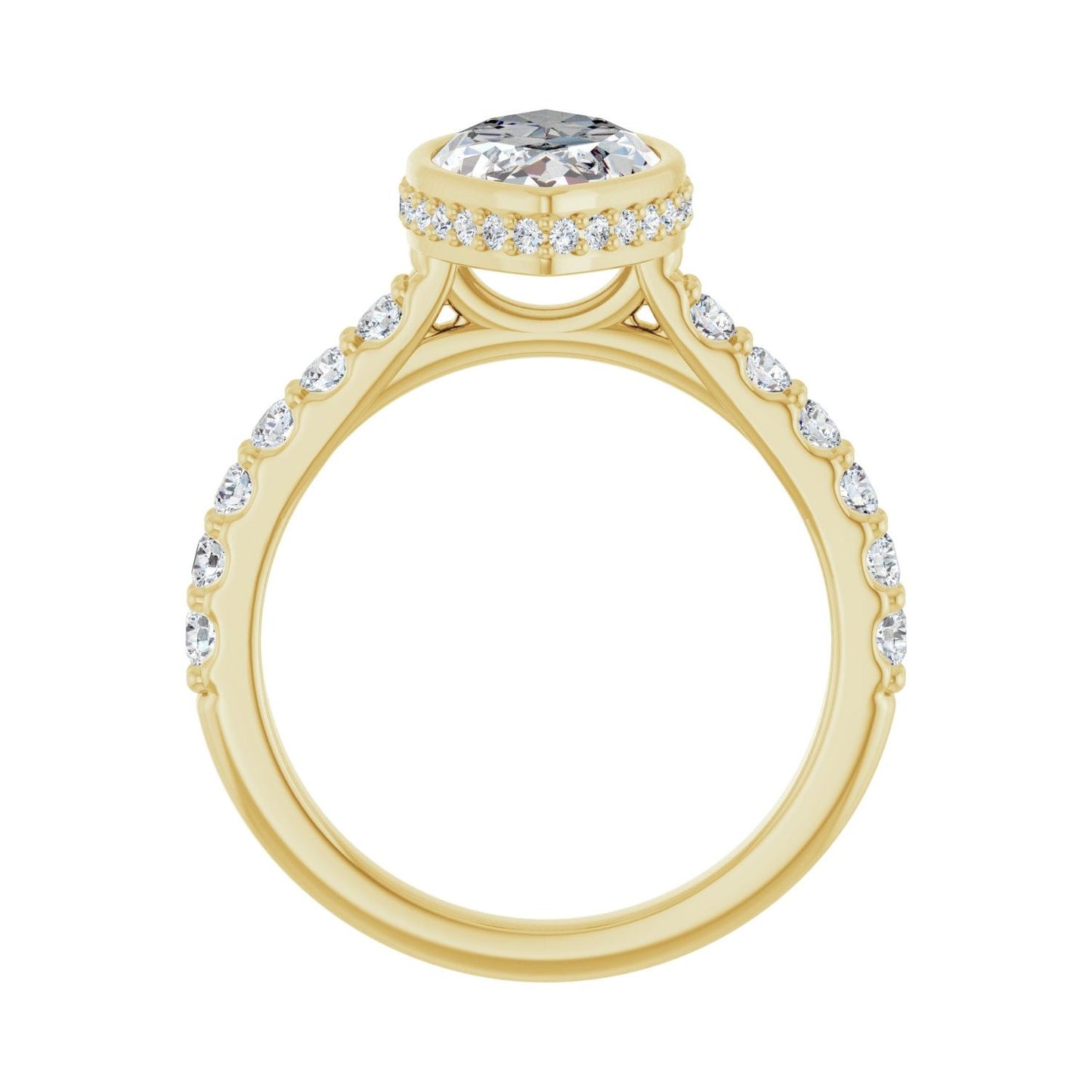 Marquise Hidden Halo-Style Engagement Ring | Metal Type=14K Yellow Gold | Center Stone Size=2.5 CT | Image 2