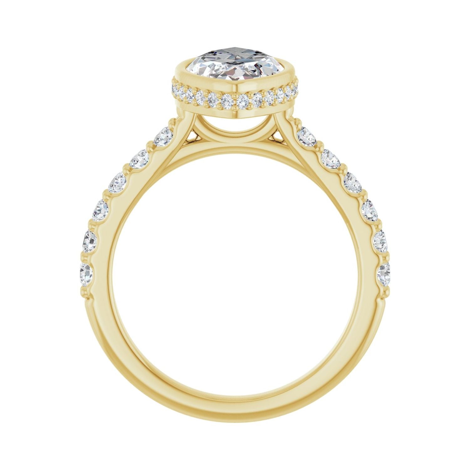 Marquise Hidden Halo-Style Engagement Ring | Metal Type=14K Yellow Gold | Center Stone Size=2.5 CT | Image 2