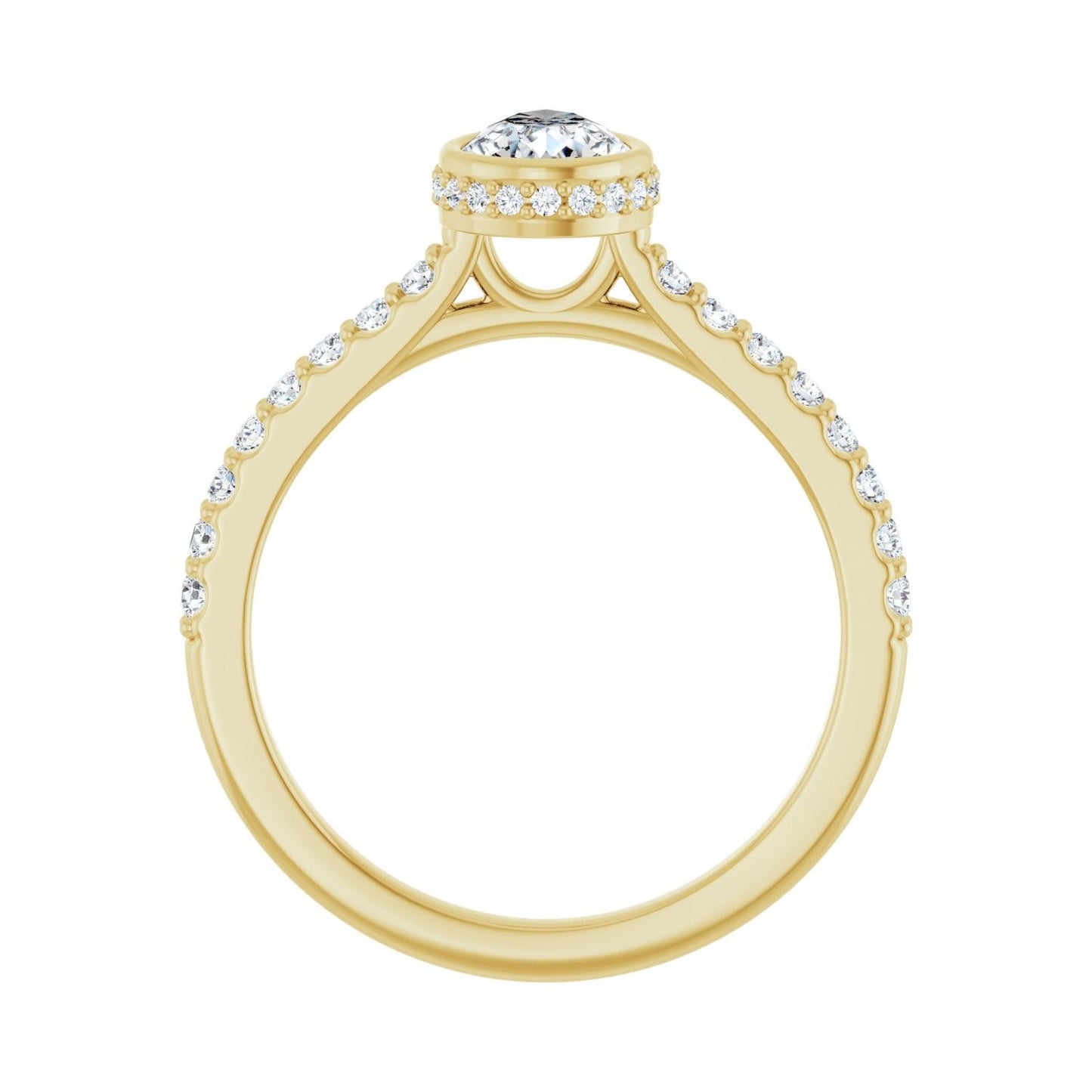 Pear Hidden Halo-Style Engagement Ring | Metal Type=14K Yellow Gold | Center Stone Size=1 CT | Image 2