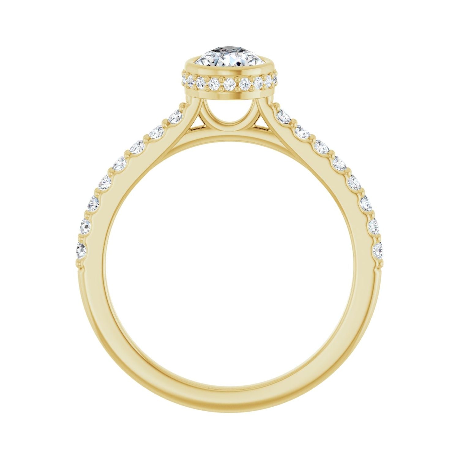Pear Hidden Halo-Style Engagement Ring | Metal Type=14K Yellow Gold | Center Stone Size=1 CT | Image 2