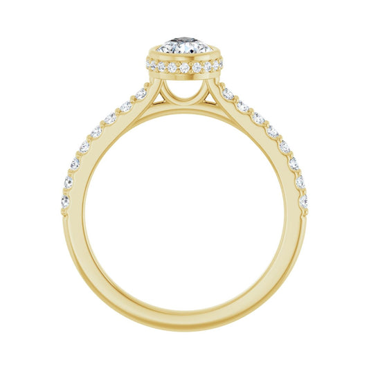 Pear Hidden Halo-Style Engagement Ring | Metal Type=14K Yellow Gold | Center Stone Size=1 CT | Image 2