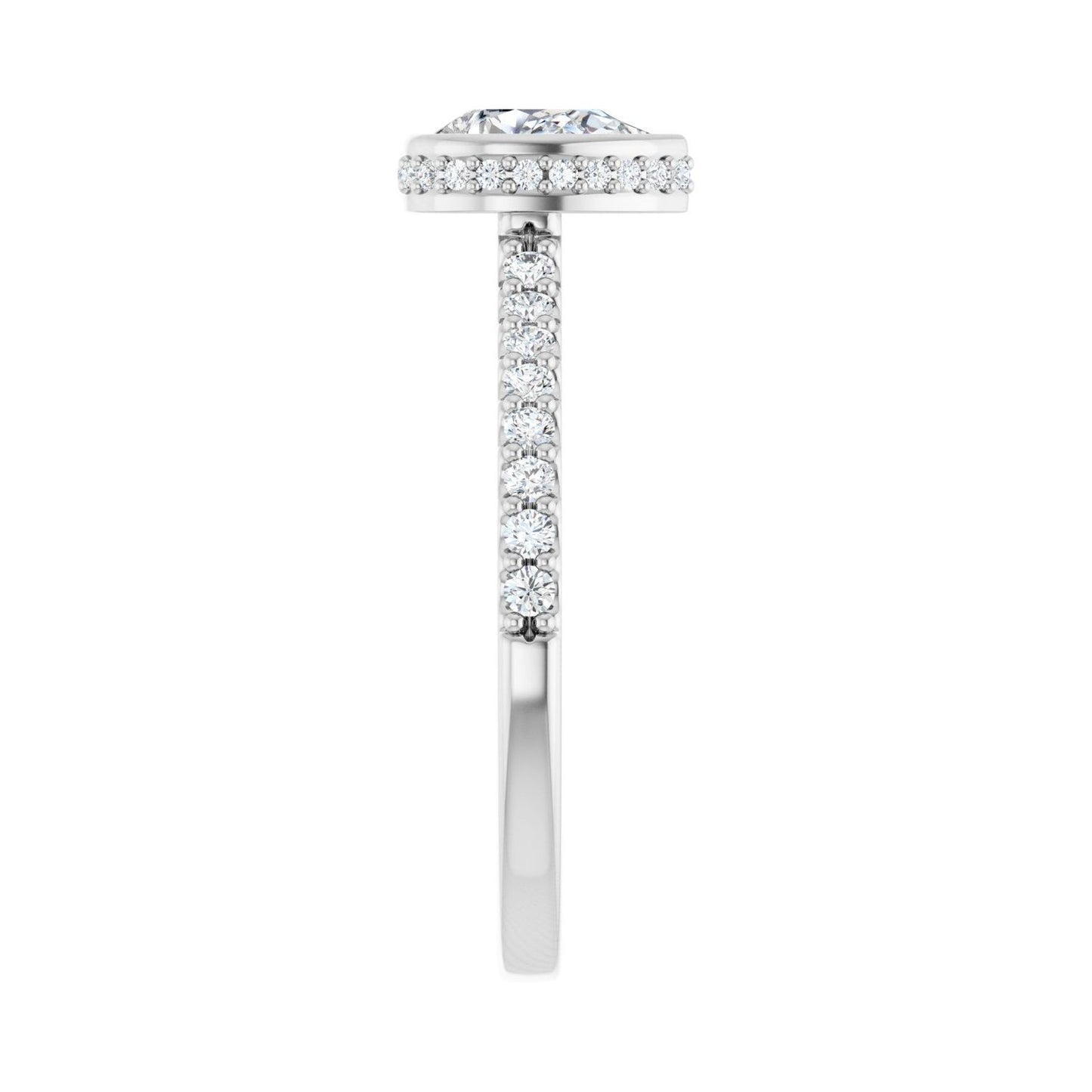 Pear Hidden Halo-Style Engagement Ring | Metal Type=14K White Gold | Center Stone Size=1 CT | Image 4