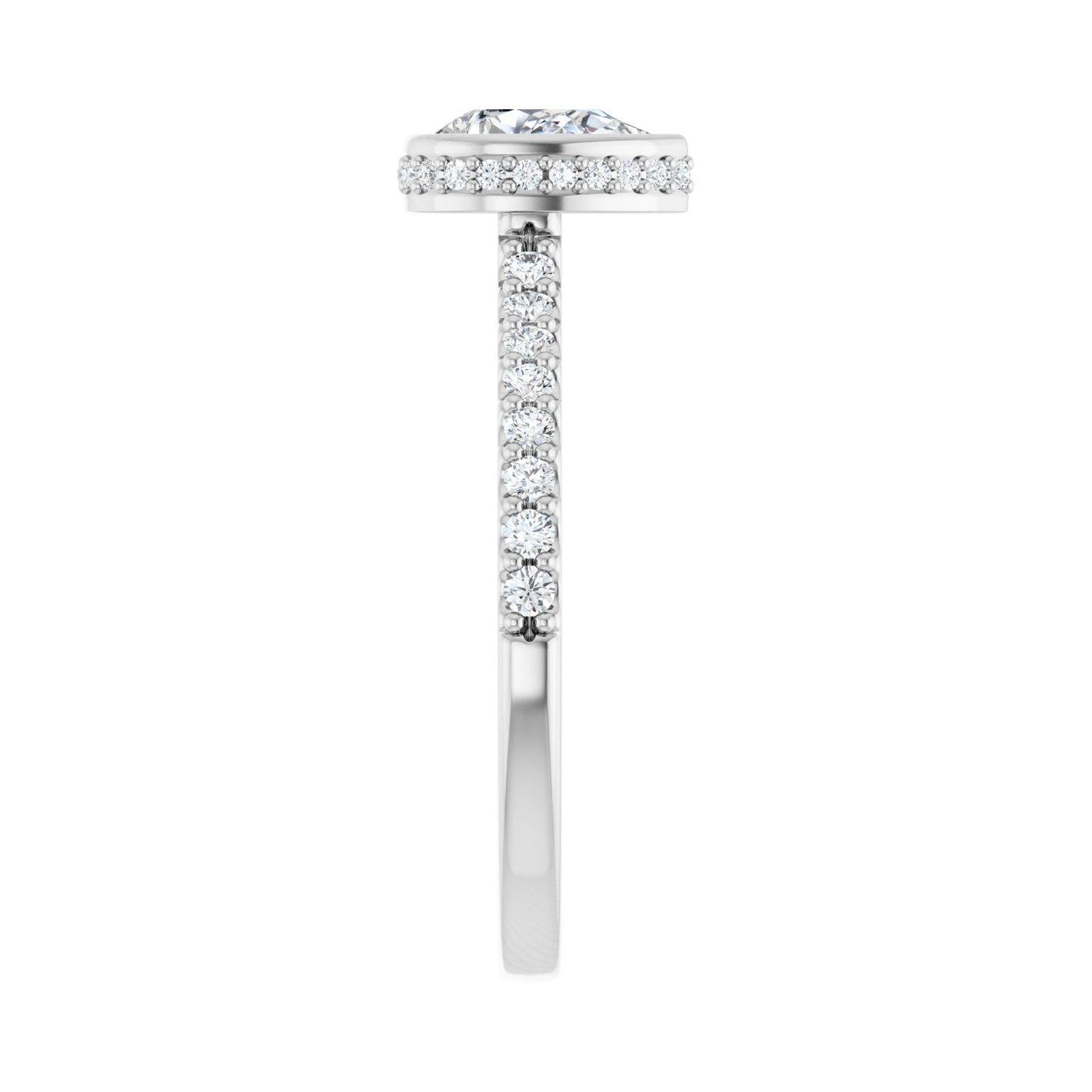 Pear Hidden Halo-Style Engagement Ring | Metal Type=14K White Gold | Center Stone Size=1 CT | Image 4