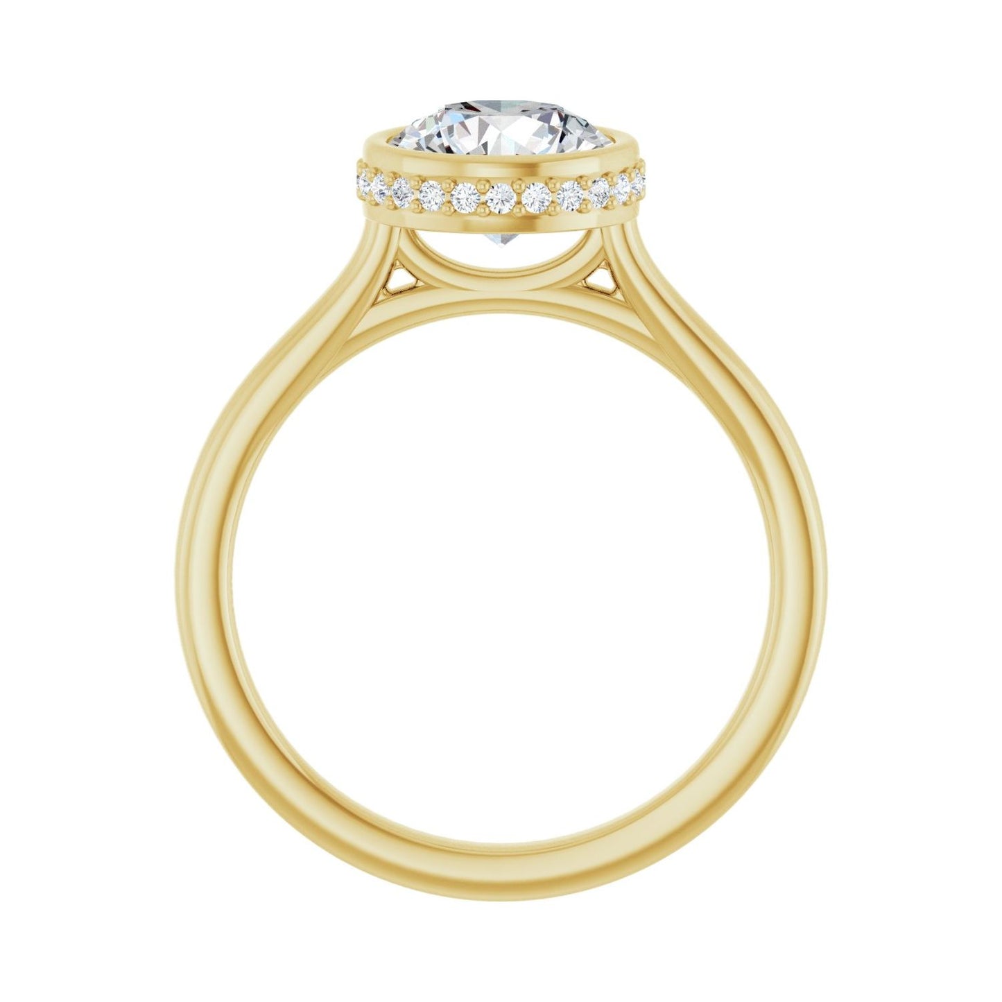 Round Hidden Halo-Style Engagement Ring | Metal Type=14K Yellow Gold | Center Stone Size=1.5 CT | Image 2