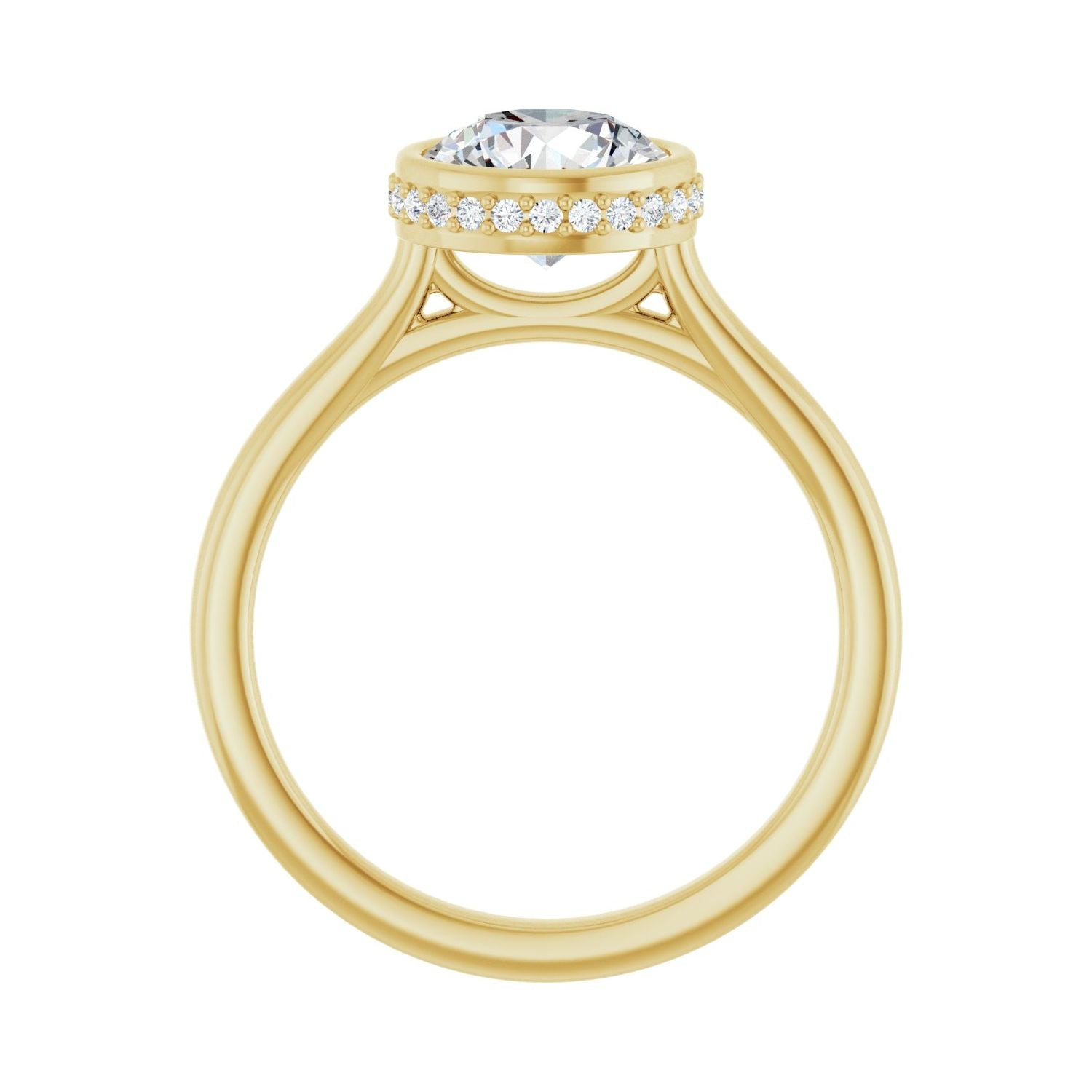 Round Hidden Halo-Style Engagement Ring | Metal Type=14K Yellow Gold | Center Stone Size=1.5 CT | Image 2