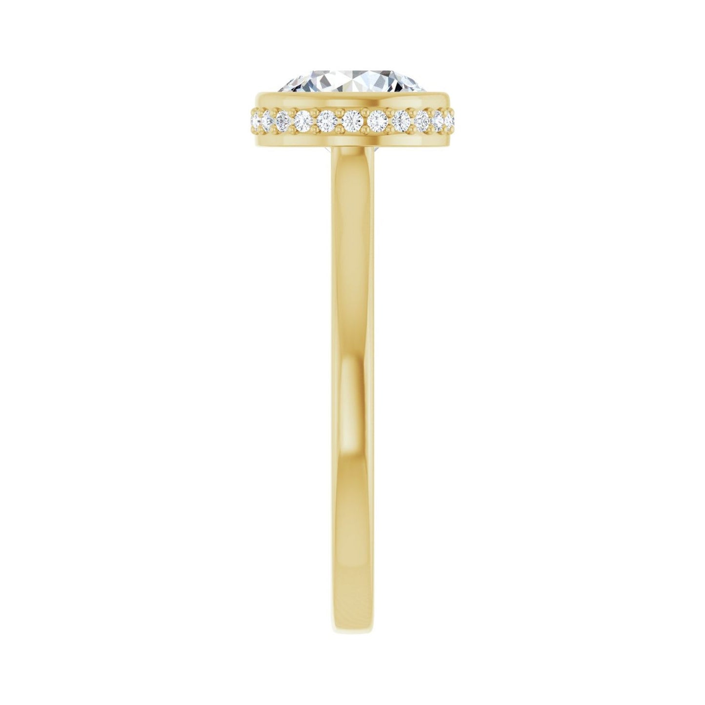 Round Hidden Halo-Style Engagement Ring | Metal Type=14K Yellow Gold | Center Stone Size=1.5 CT | Image 4