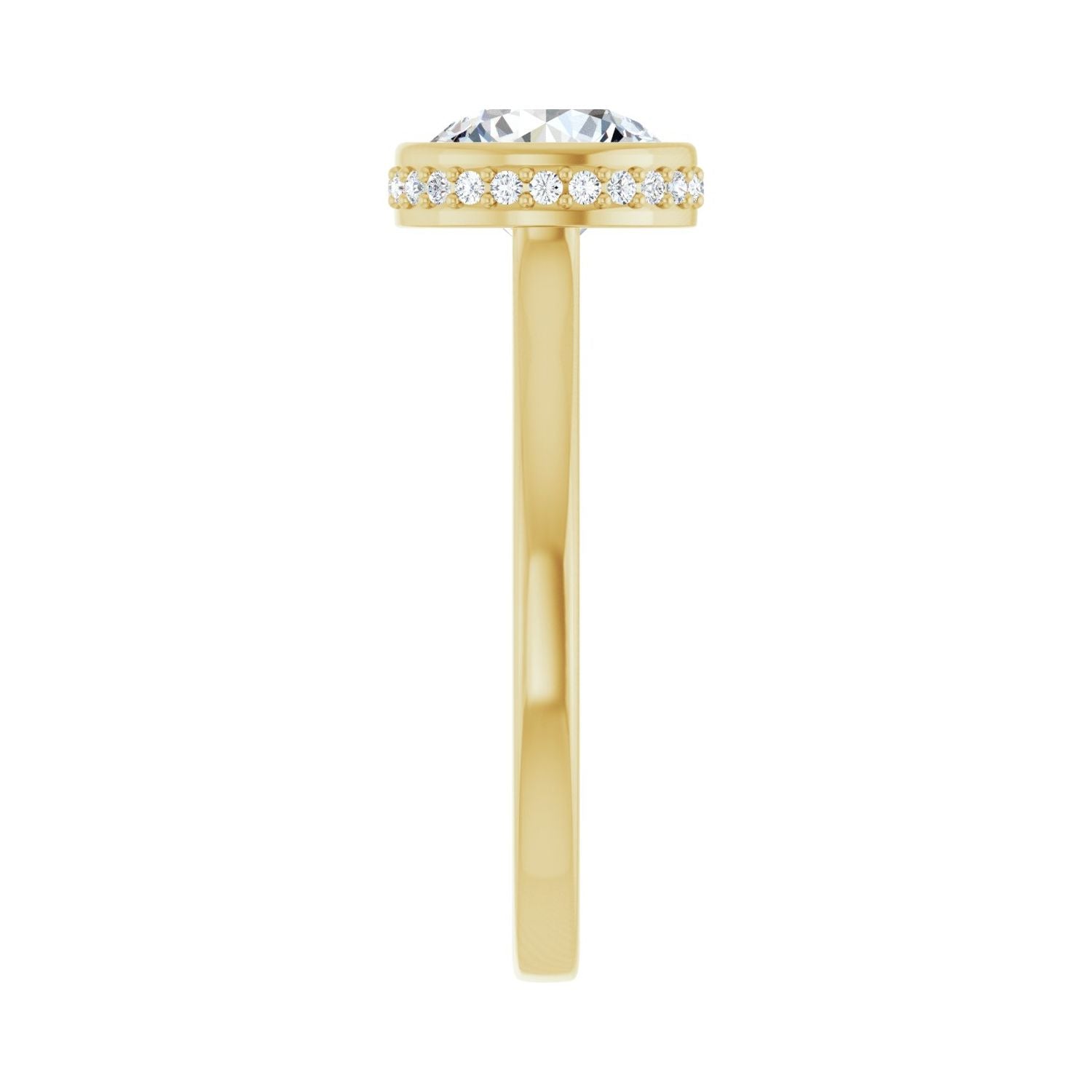 Round Hidden Halo-Style Engagement Ring | Metal Type=14K Yellow Gold | Center Stone Size=1.5 CT | Image 4