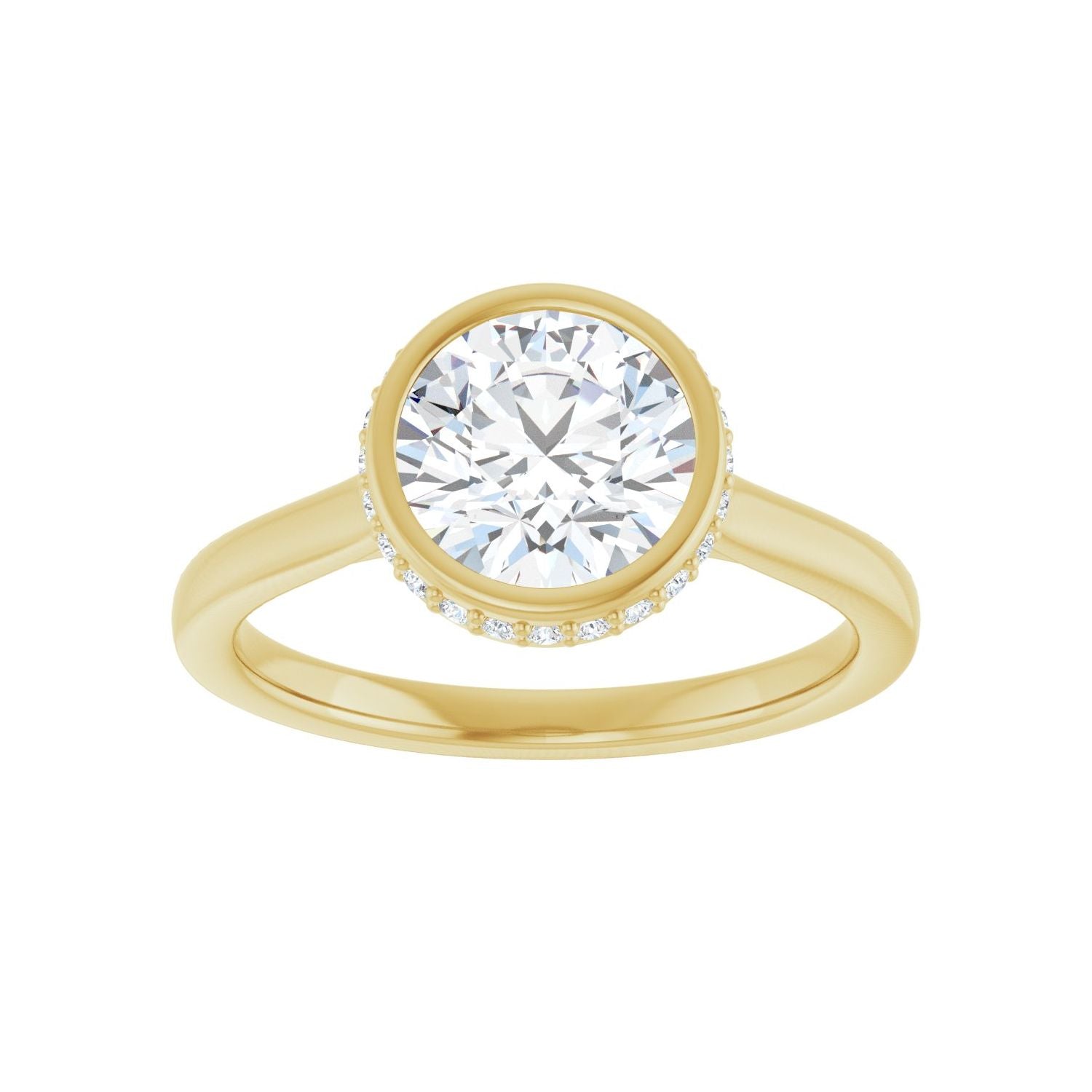Round Hidden Halo-Style Engagement Ring | Metal Type=14K Yellow Gold | Center Stone Size=1.5 CT | Image 3