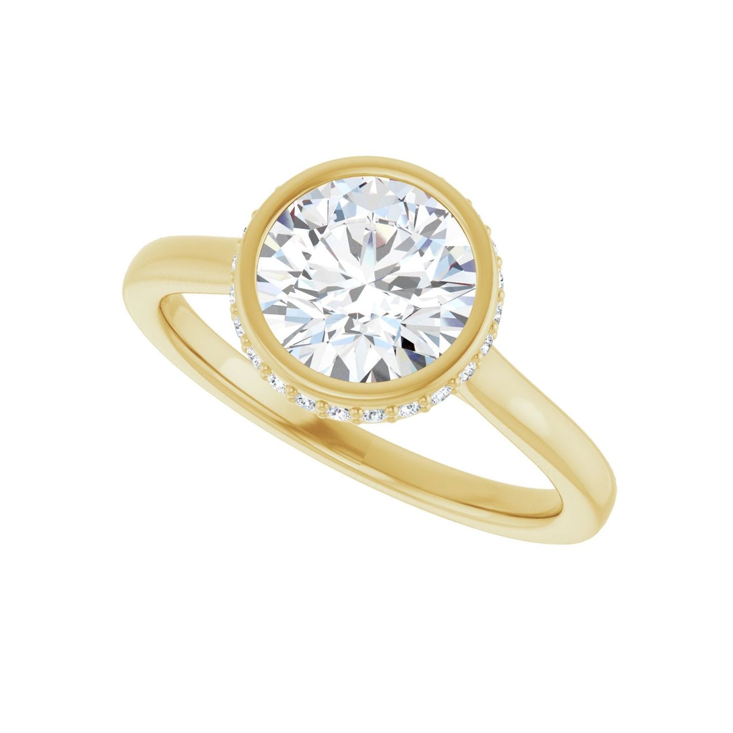 Round Hidden Halo-Style Engagement Ring | Metal Type=14K Yellow Gold | Center Stone Size=1.5 CT | Image 5