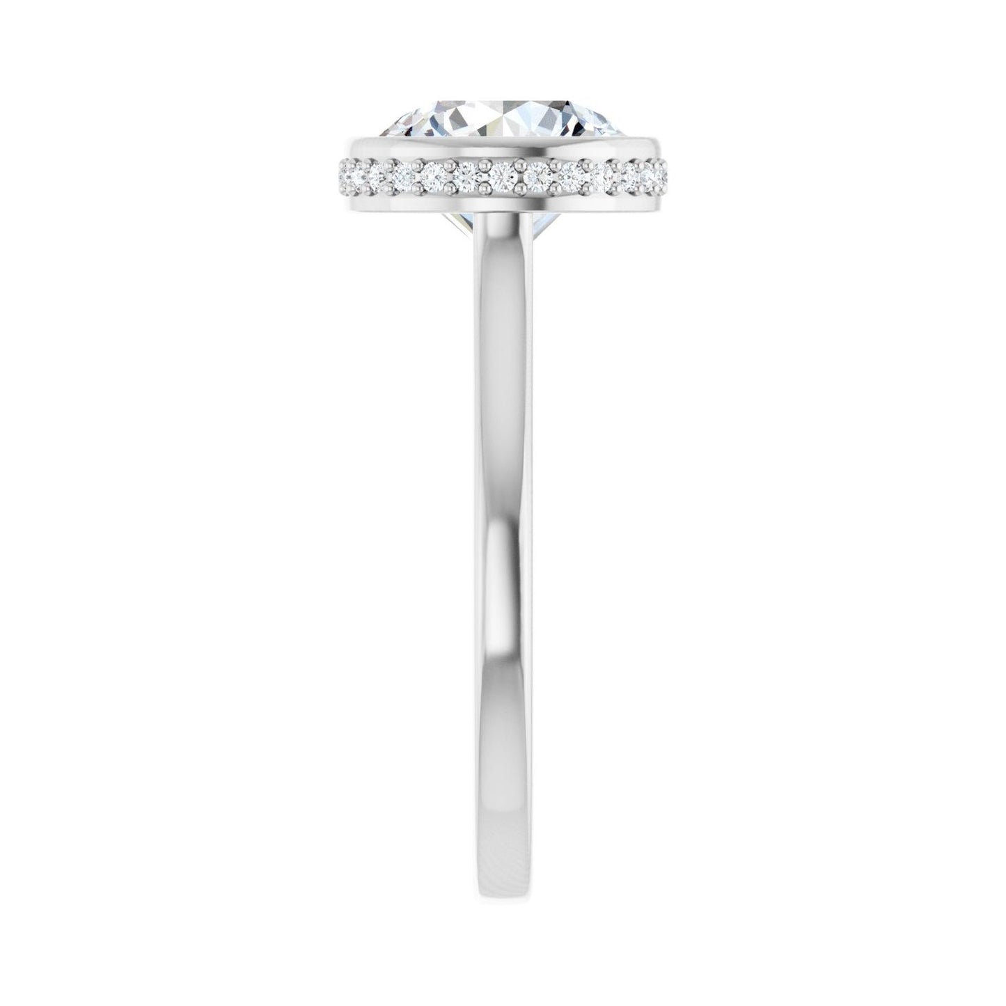 Round Hidden Halo-Style Engagement Ring | Metal Type=14K White Gold | Center Stone Size=2.5 CT | Image 4